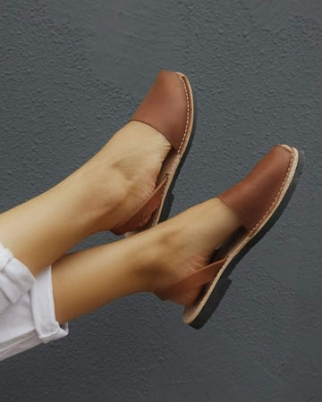 Classic Avarca in Chocolate front view handcrafted brown Spanish sandals Dubai
