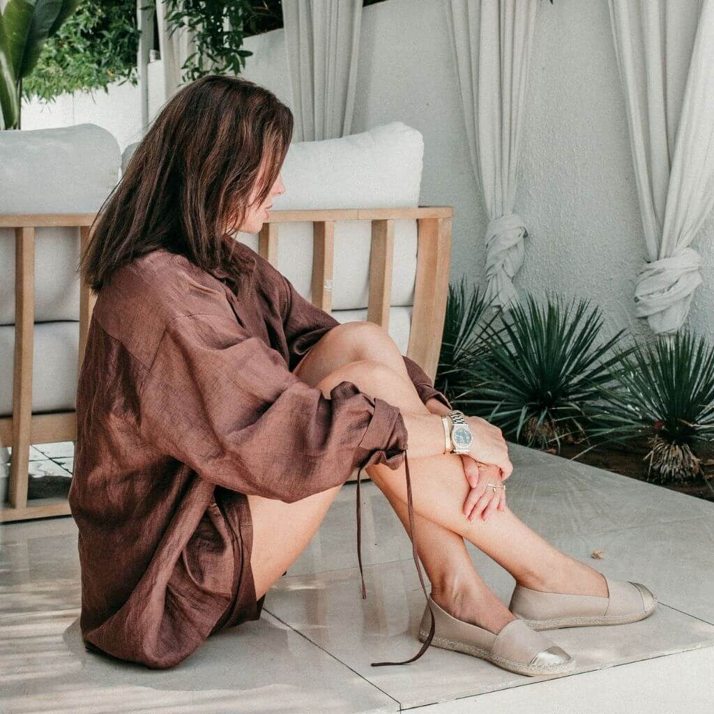 Classic Espadrille In Sandy Champagne - Shoeq