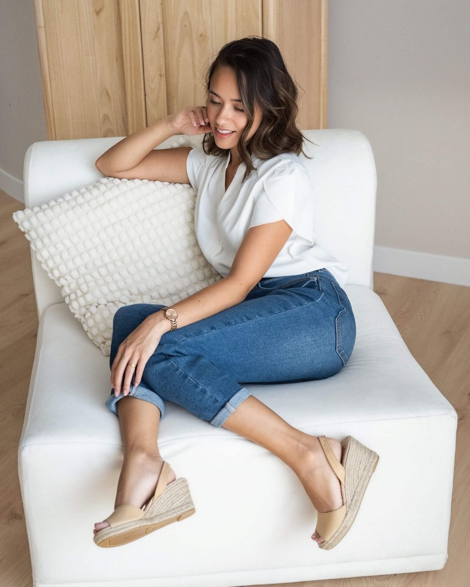 Caramel tan wedge espadrilles with 7cm jute heel Dubai
