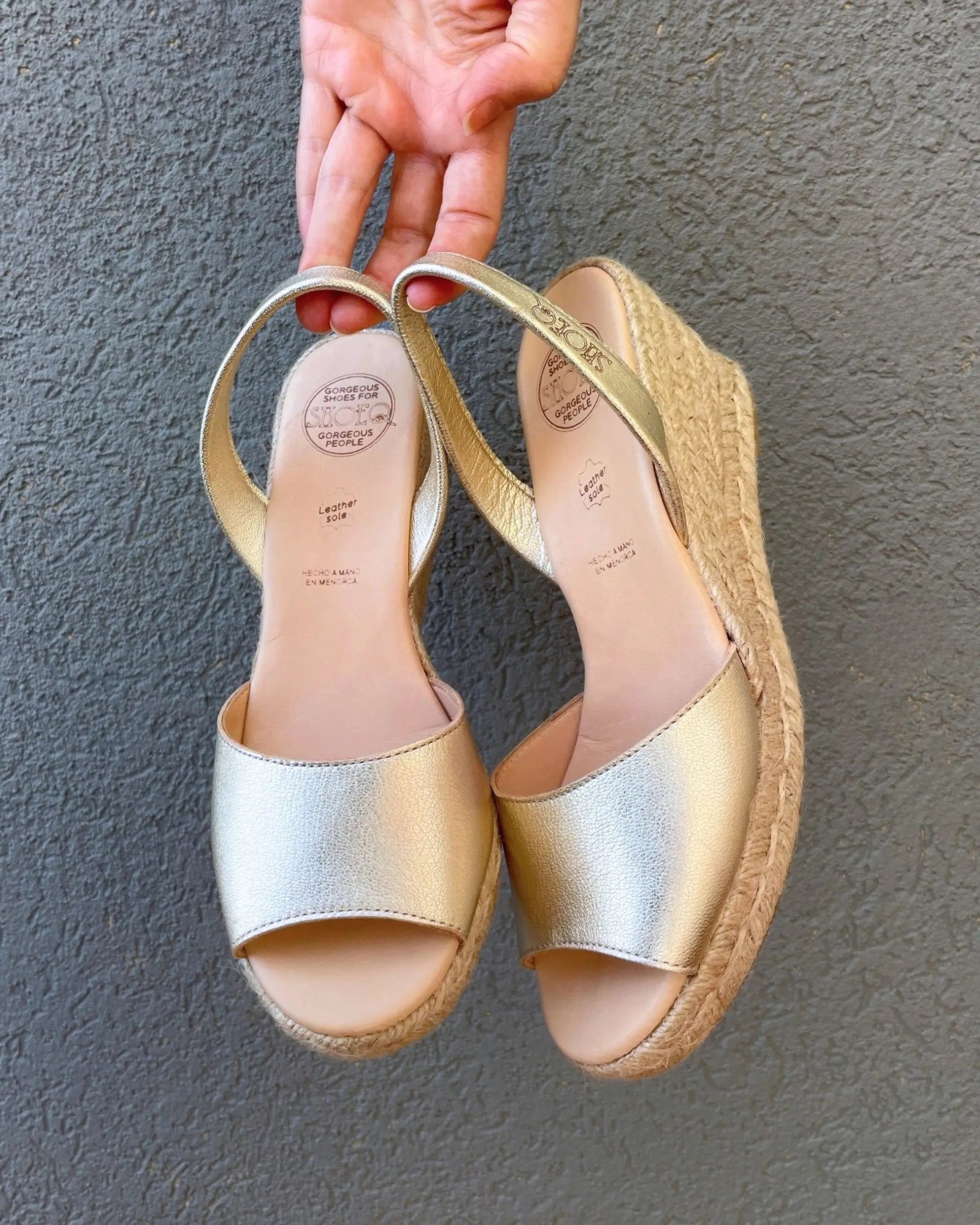 Comfortable champagne wedges for brunch ladies night Dubai