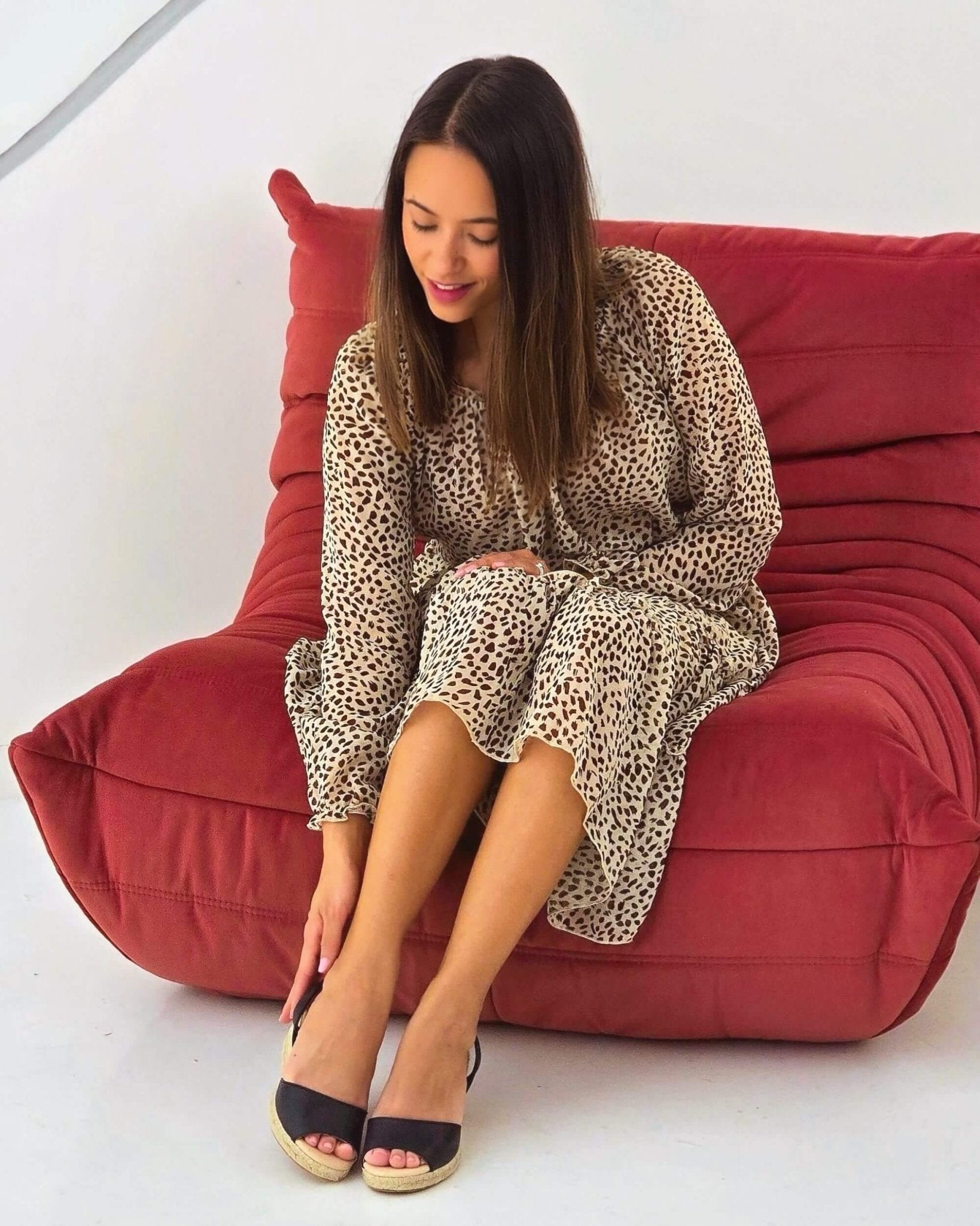 Handmade Spanish black espadrille wedges charcoal peep toe
