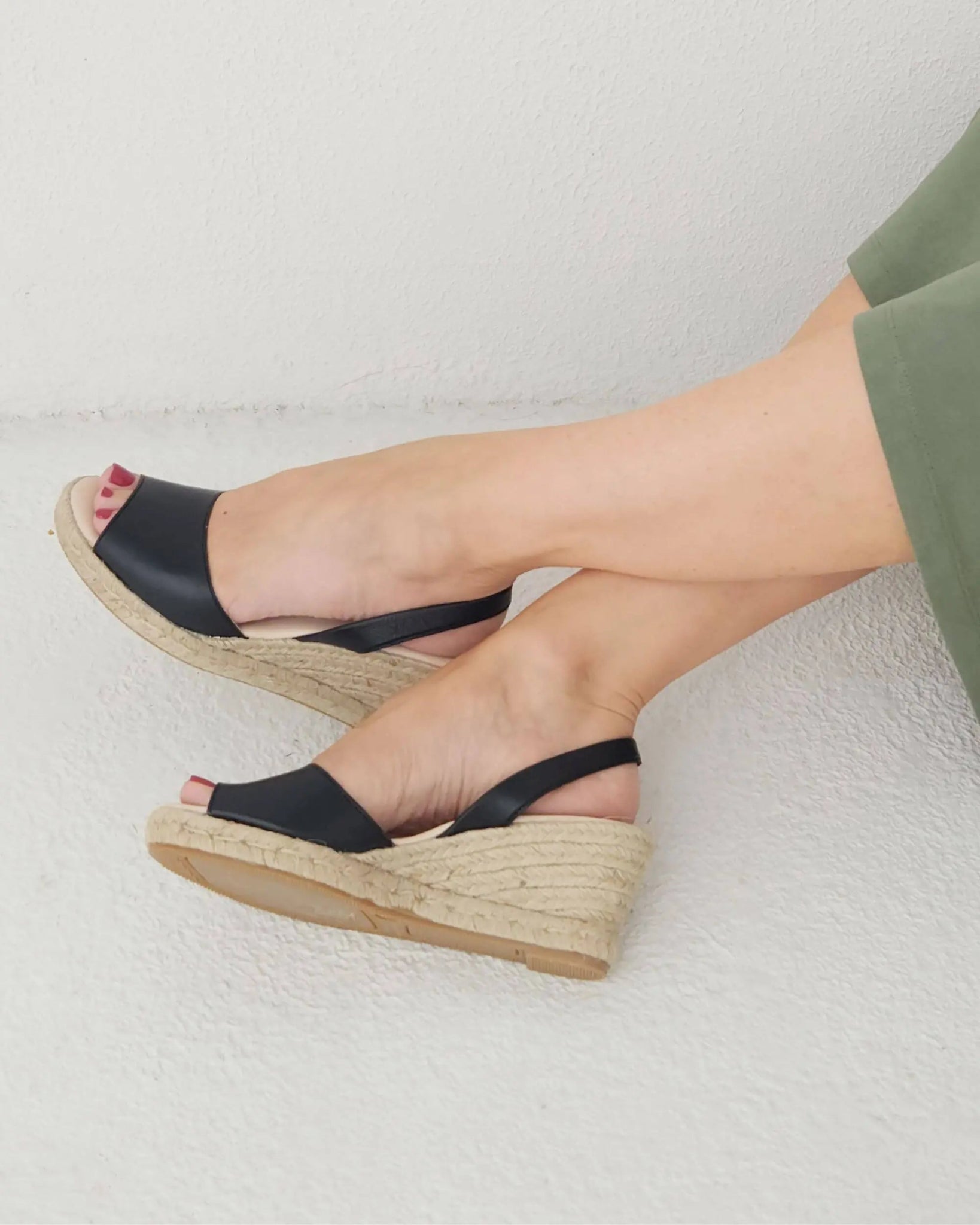 Classic Espadrille Wedge in Charcoal - Shoeq