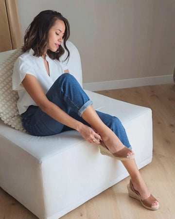 Rich brown wedge sandals for women sophisticated office wear
