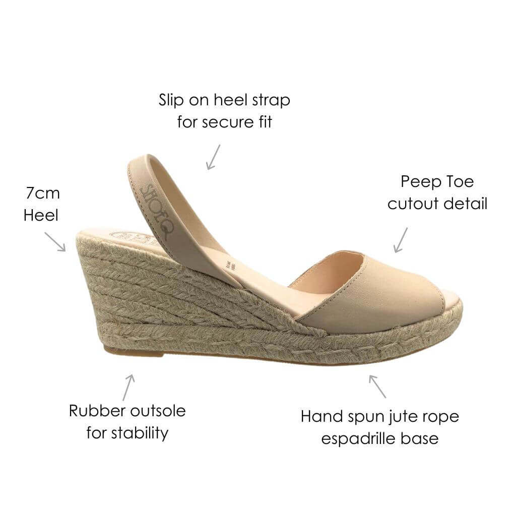 Classic Espadrille Wedge in Latte - Shoeq