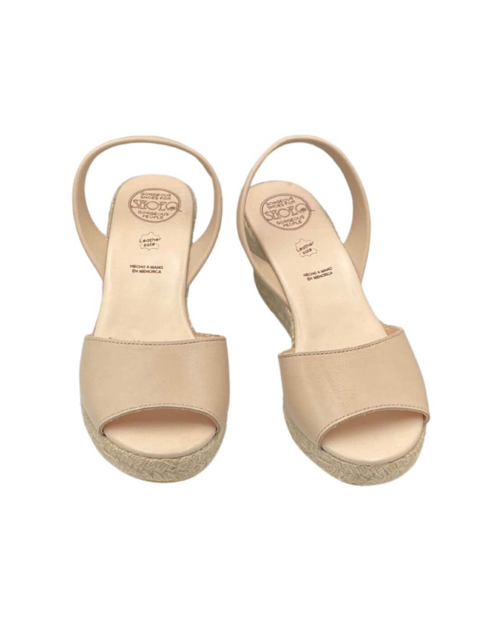 Neutral beige wedge sandals for women versatile summer shoes
