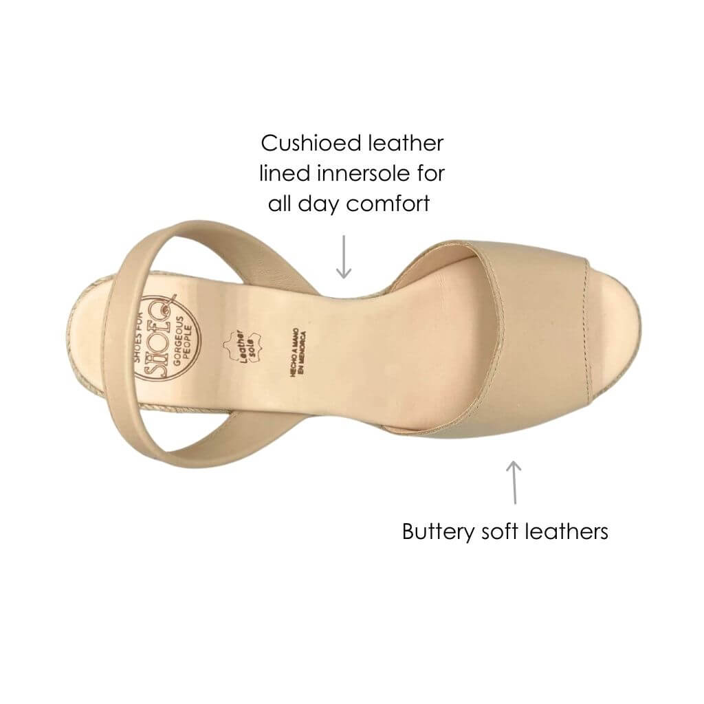 Classic Espadrille Wedge in Latte - Shoeq