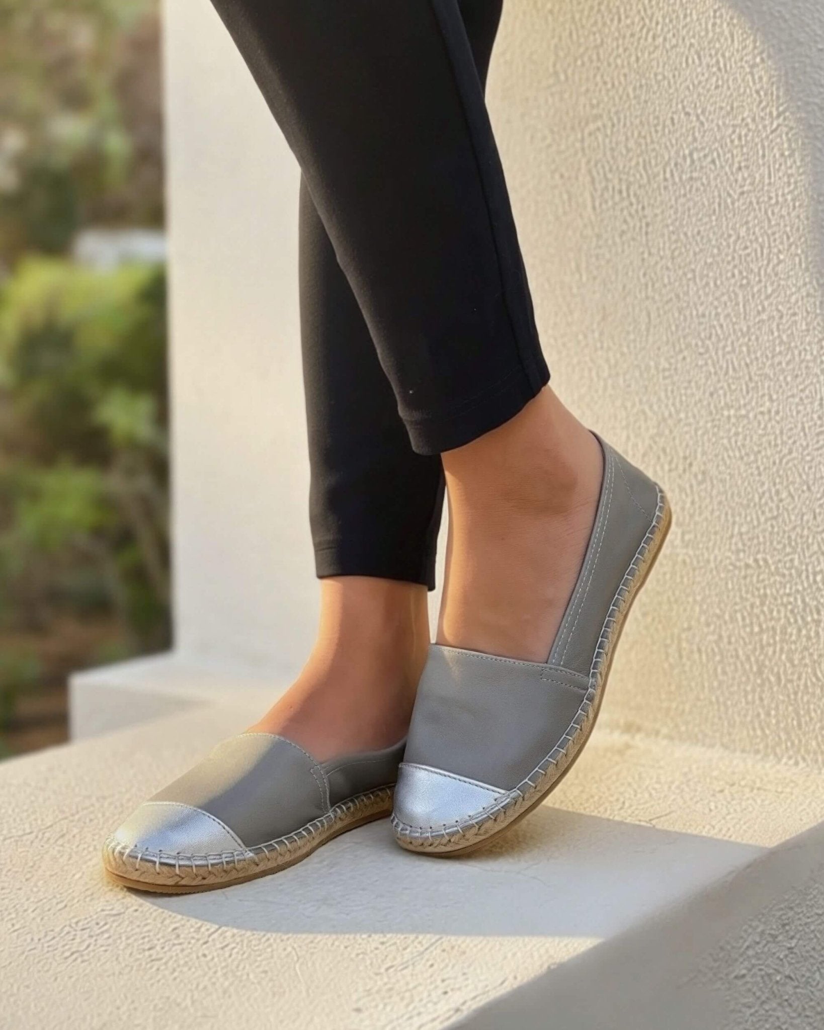 Classic Espadrilles in Grey Metallic - Shoeq
