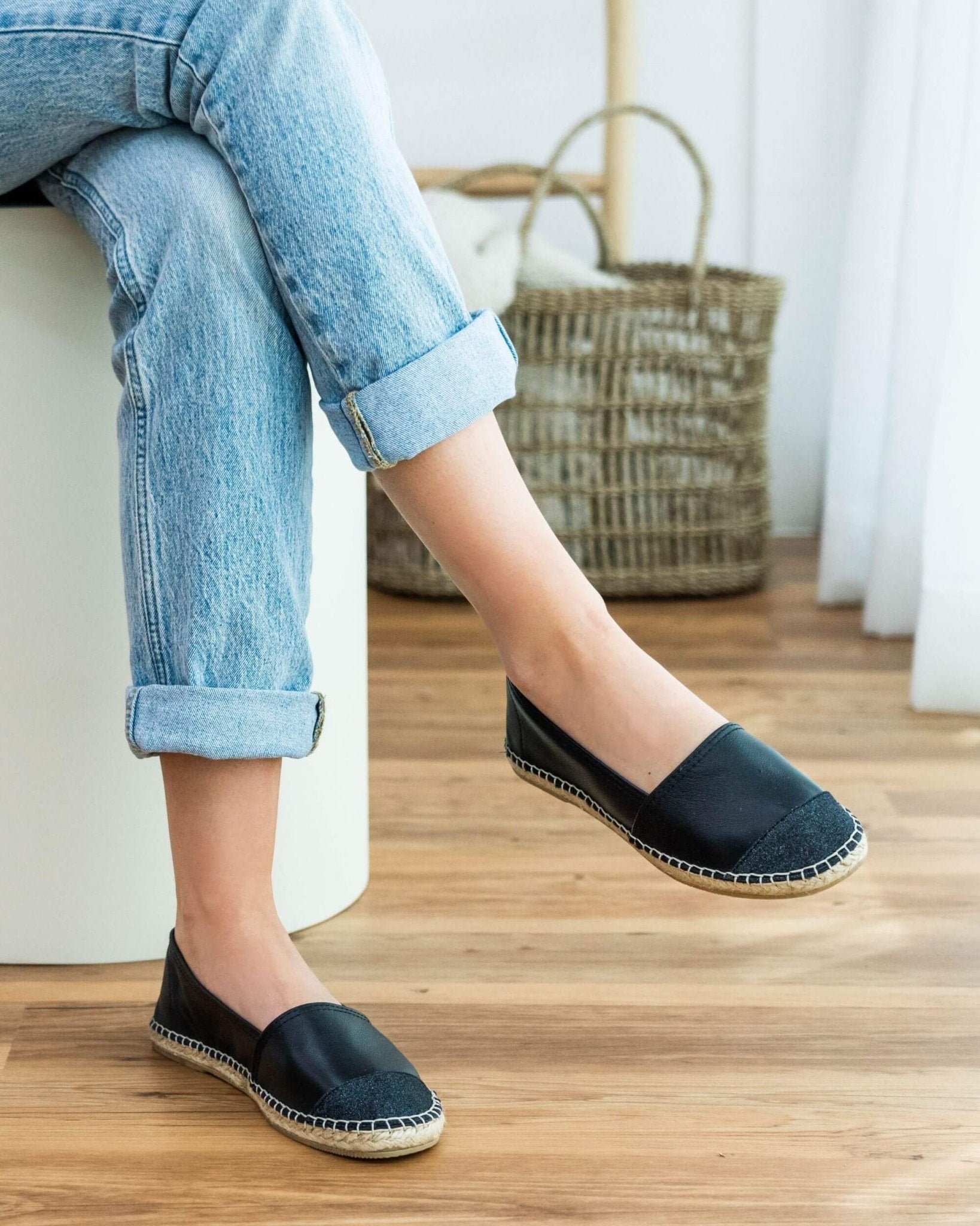 Shoeq sparkly espadrilles Midnight Glitter Dubai UAE
