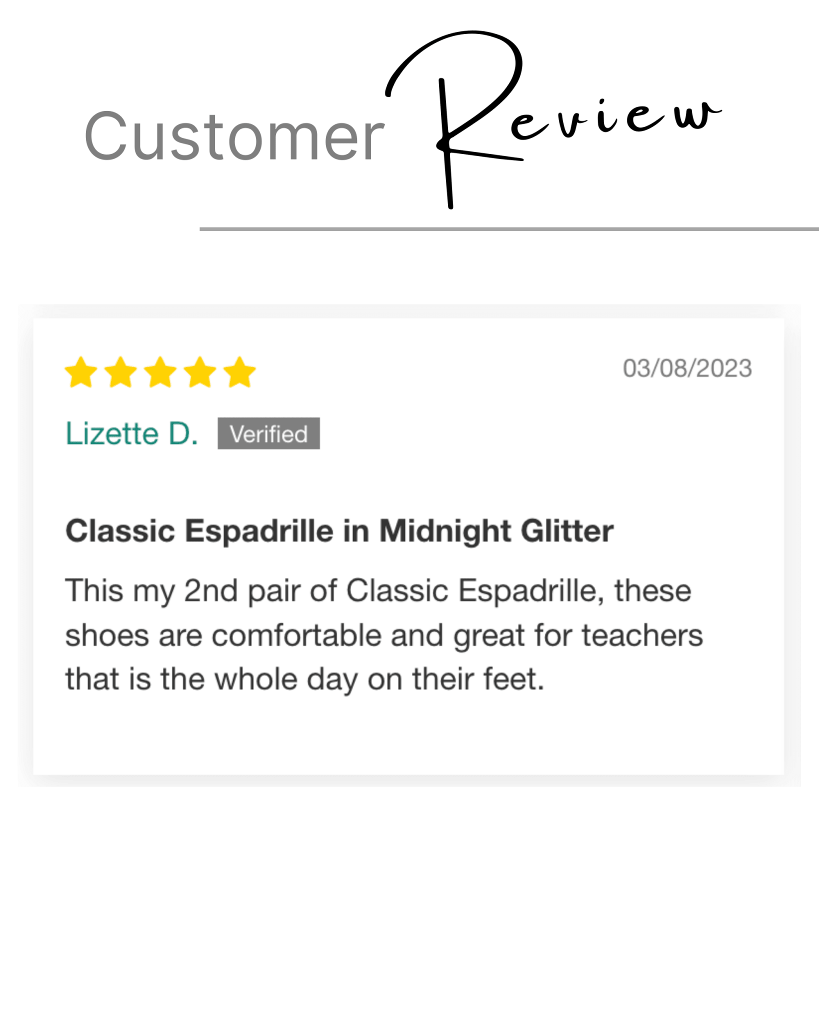 Spanish handcrafted glitter espadrilles  black leather customer review
