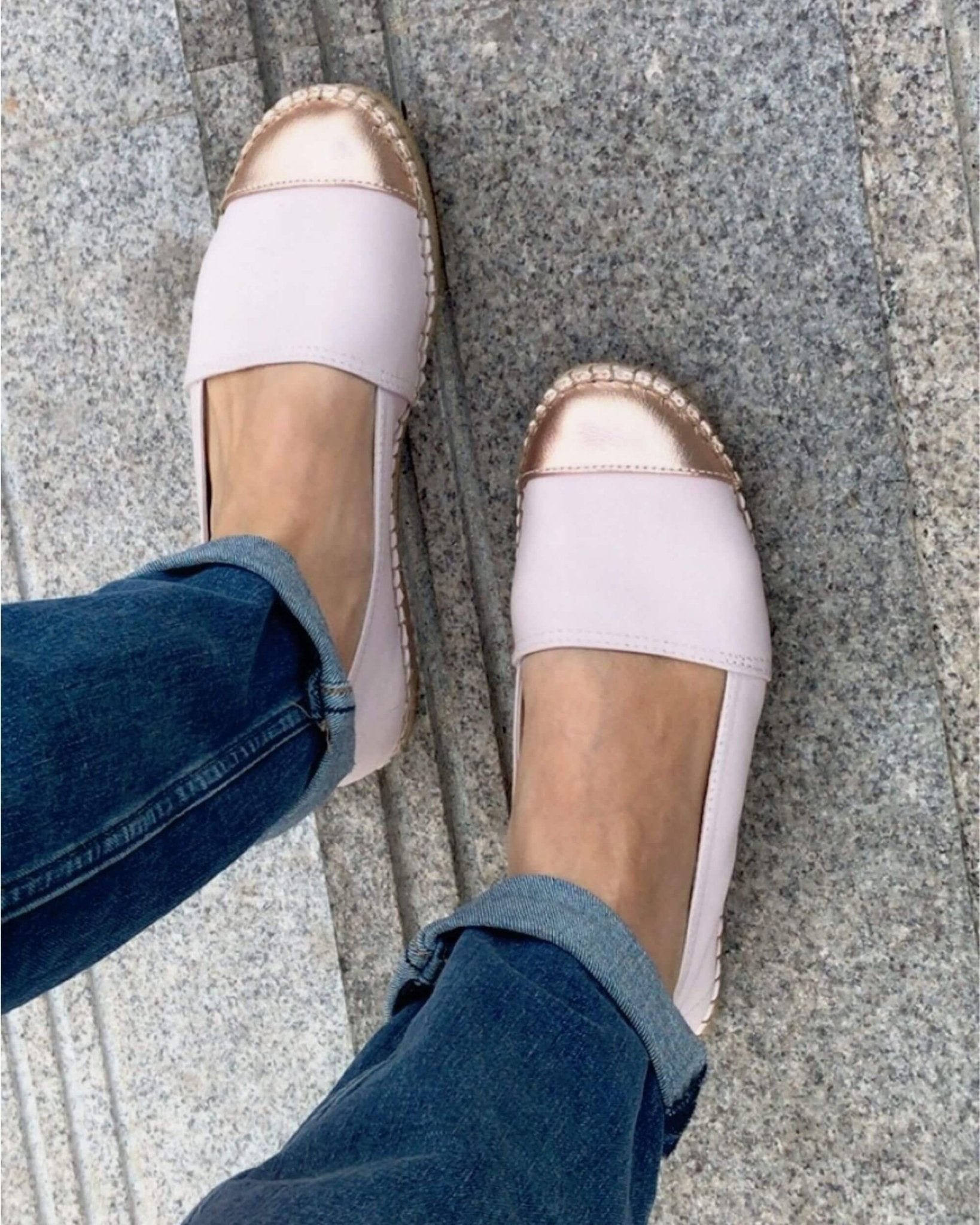 Pink espadrilles women enclosed toe heel feminine
