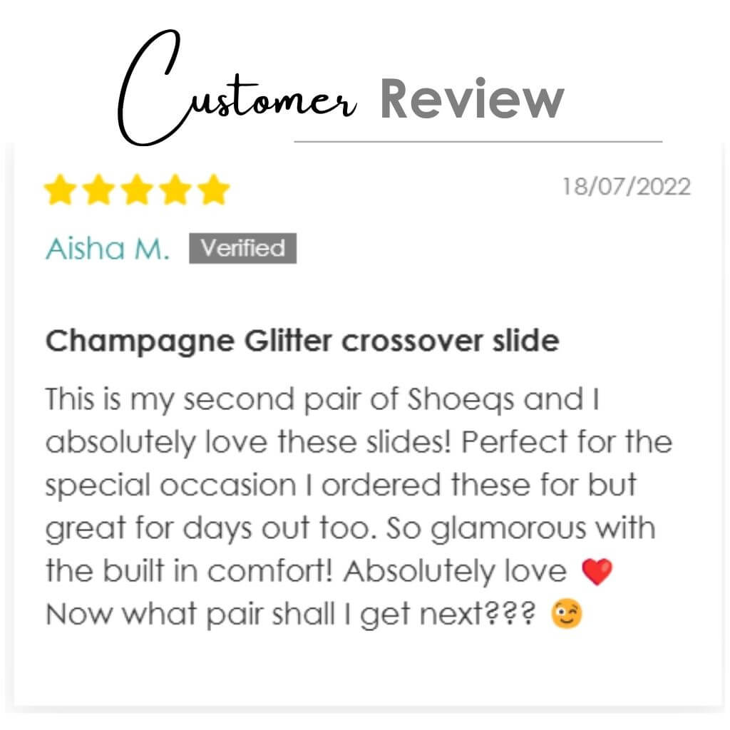 Crossover Slide in Champagne Glitter - Shoeq