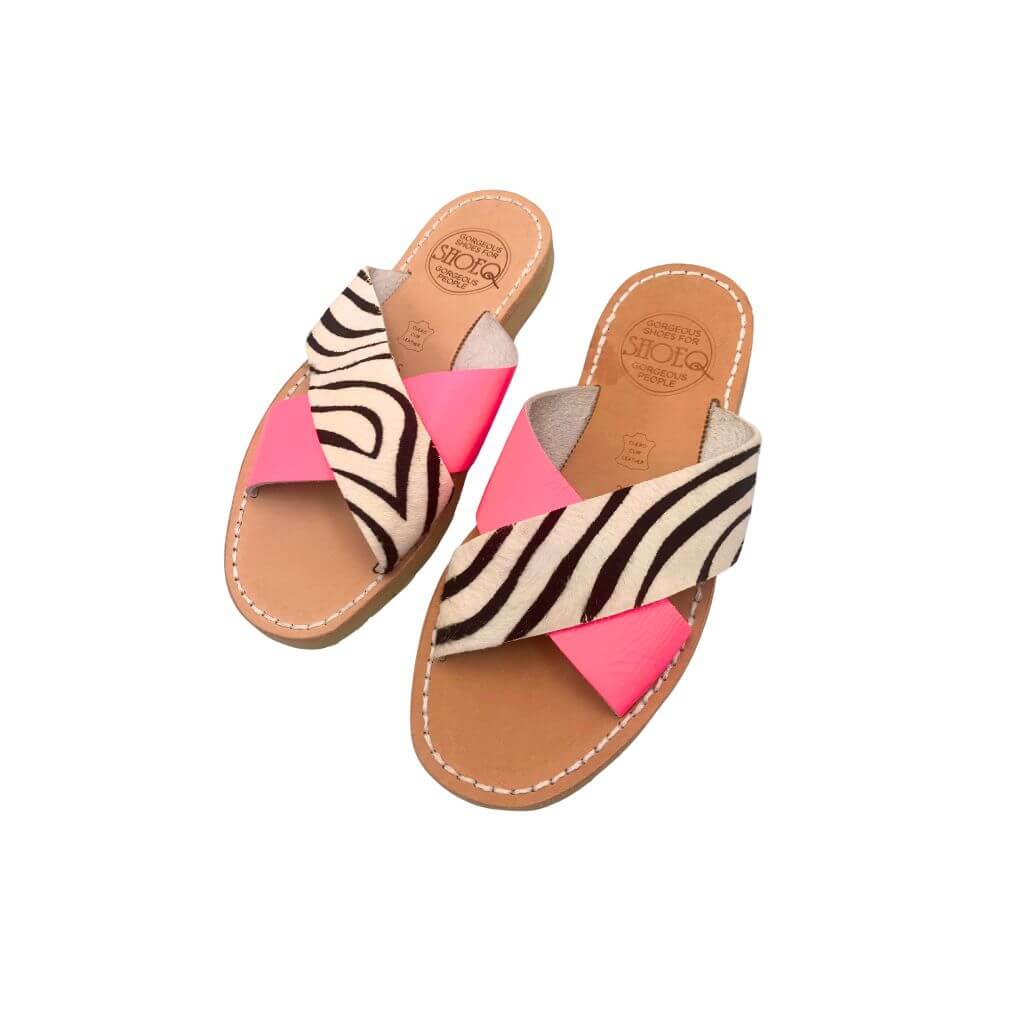 Crossover Slide in Zebra Neon - OUTLET - Size 36 - Shoeq