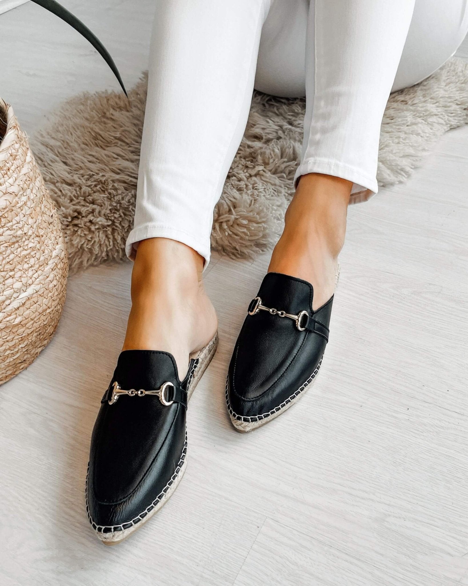 Shoeq bestselling black espadrille mule office Dubai
