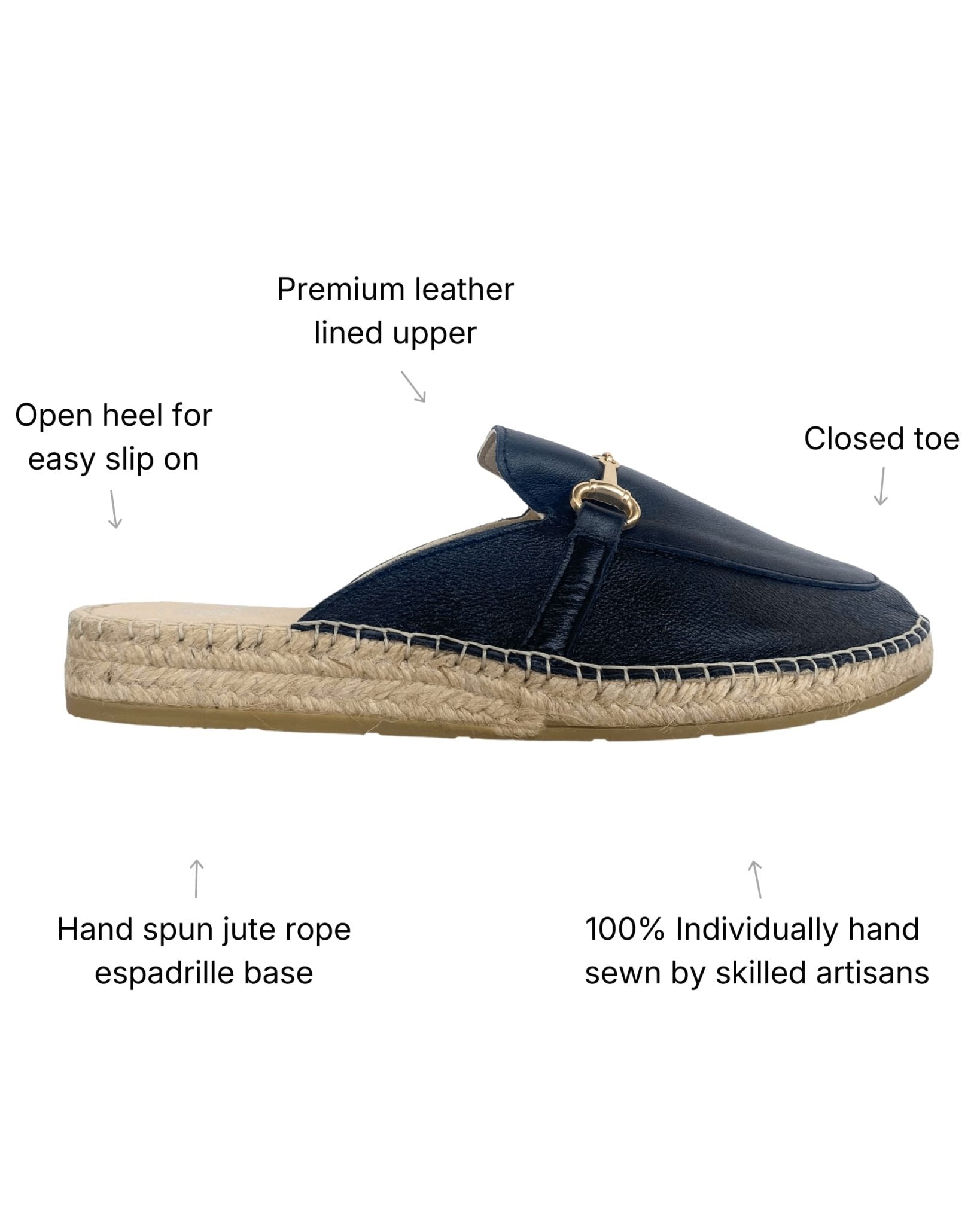 Black office mules comfortable espadrille style Dubai
