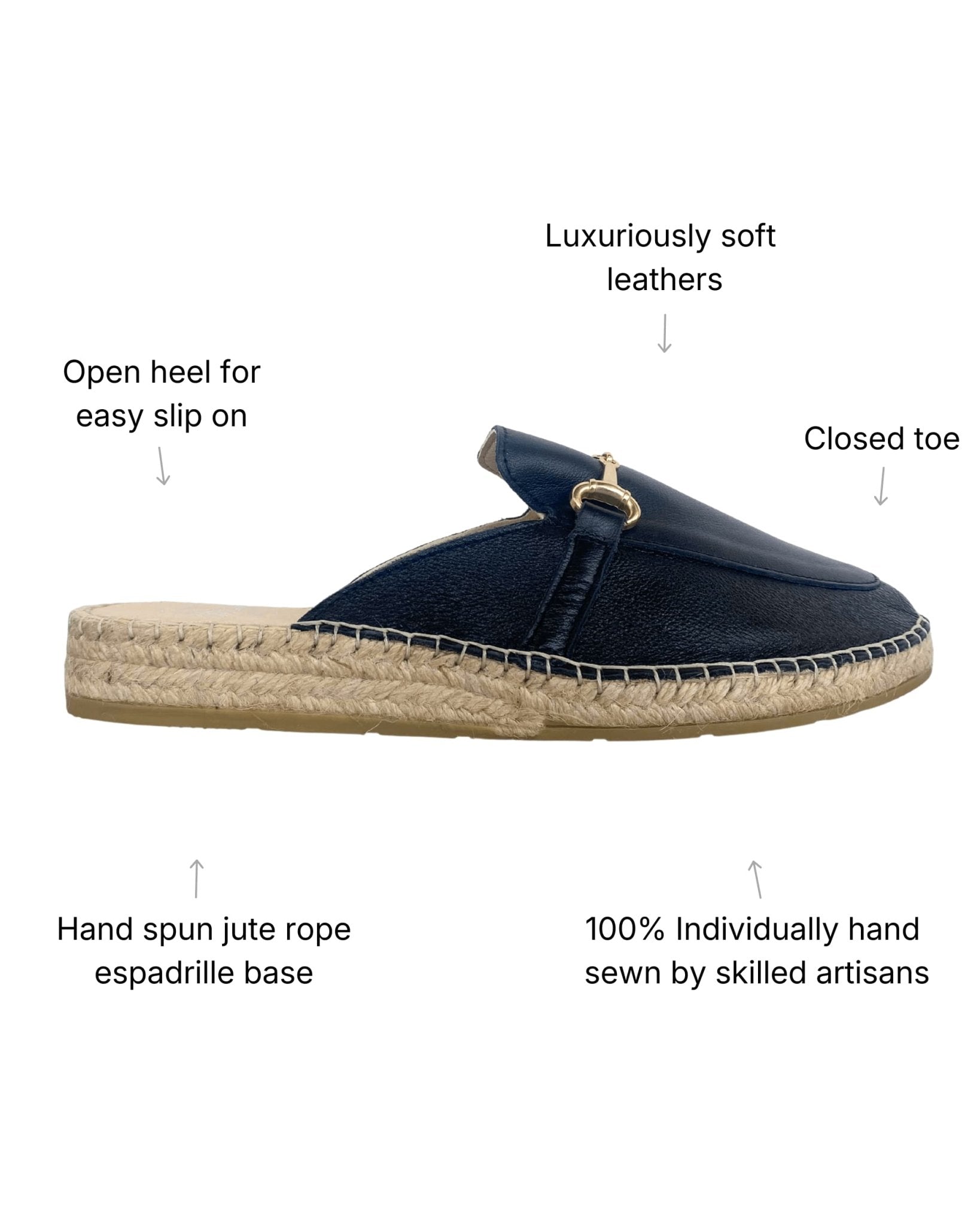 Black office mules comfortable espadrille style Dubai
