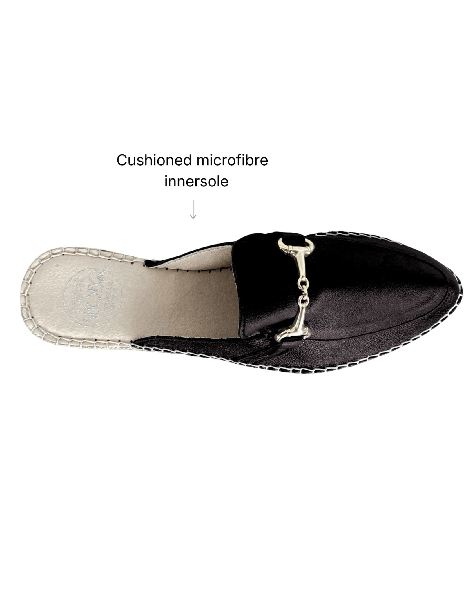 Closed-toe black espadrille mules work appropriate
