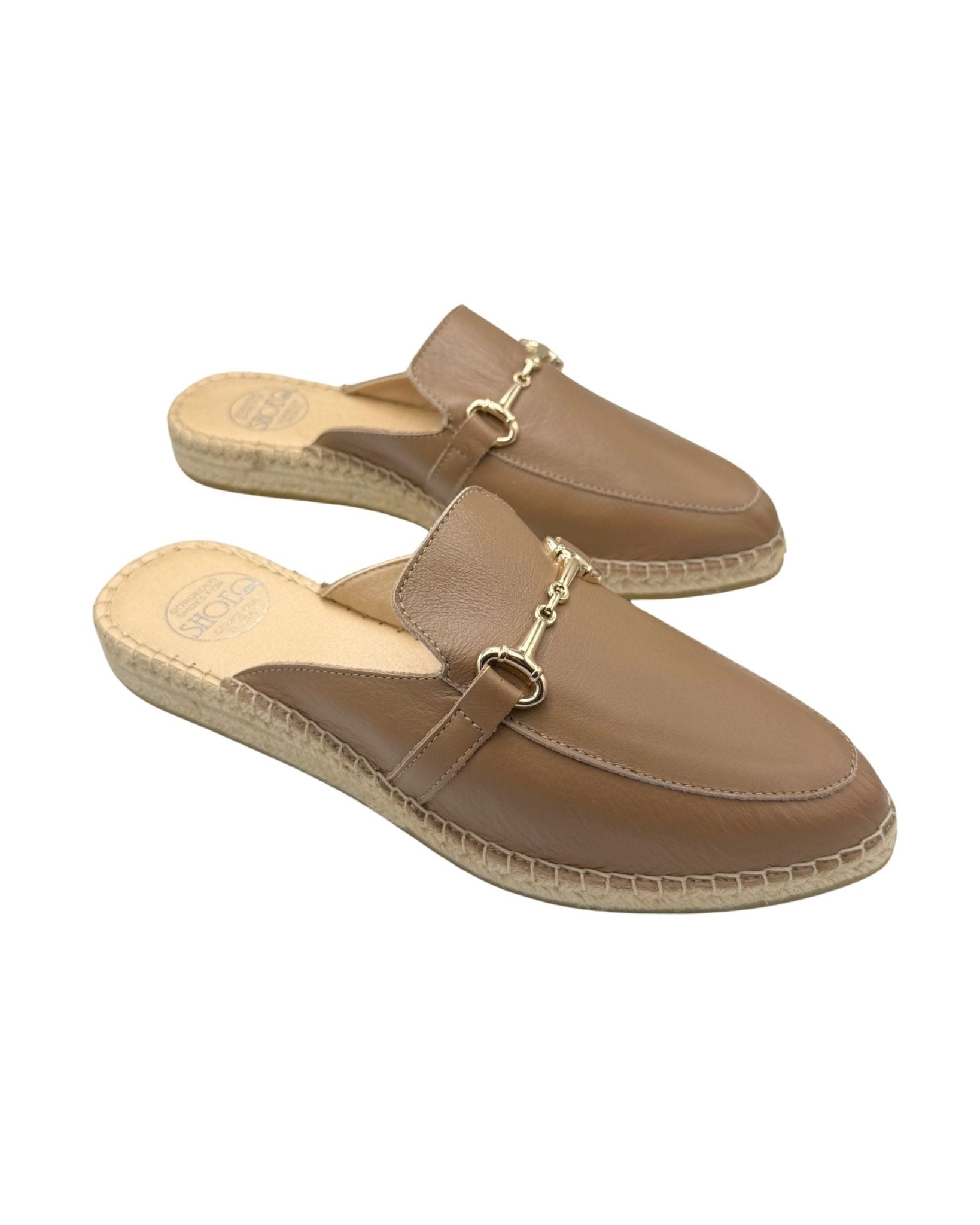 Brown espadrille flat mules slip-on everyday Dubai

