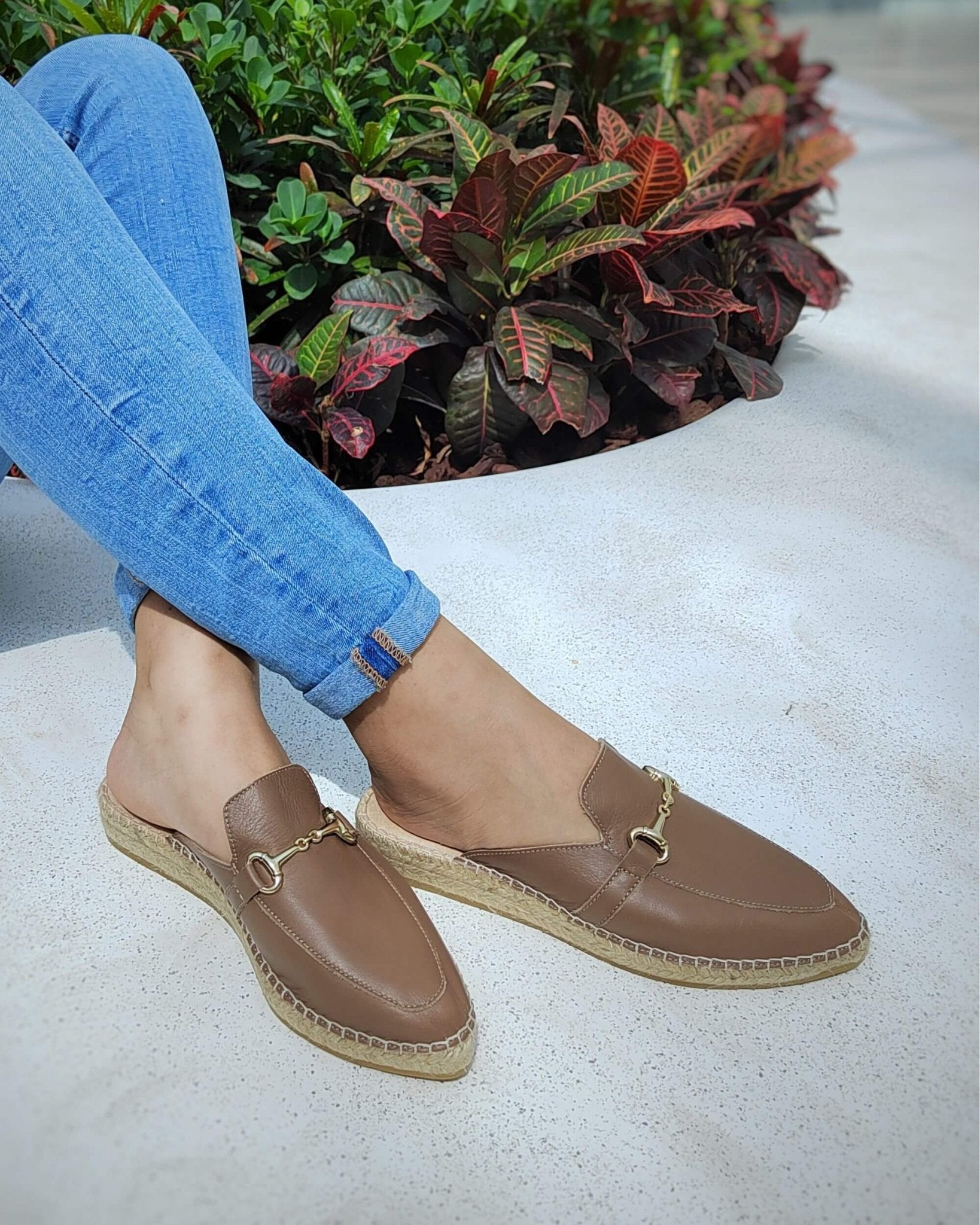 Handmade brown espadrille mules La Rioja Spain
