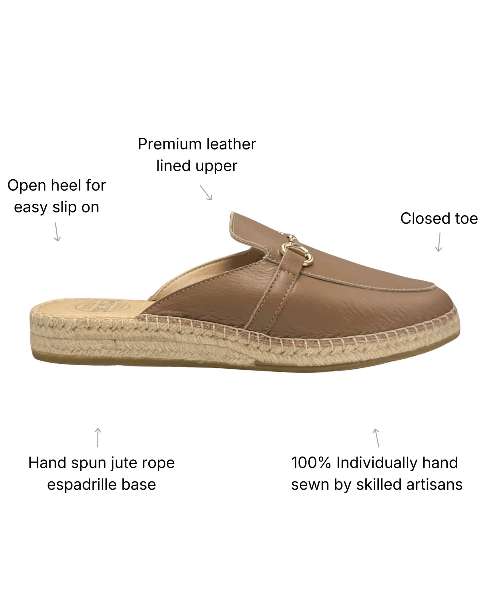 Brown leather mules handcrafted Spain versatile
