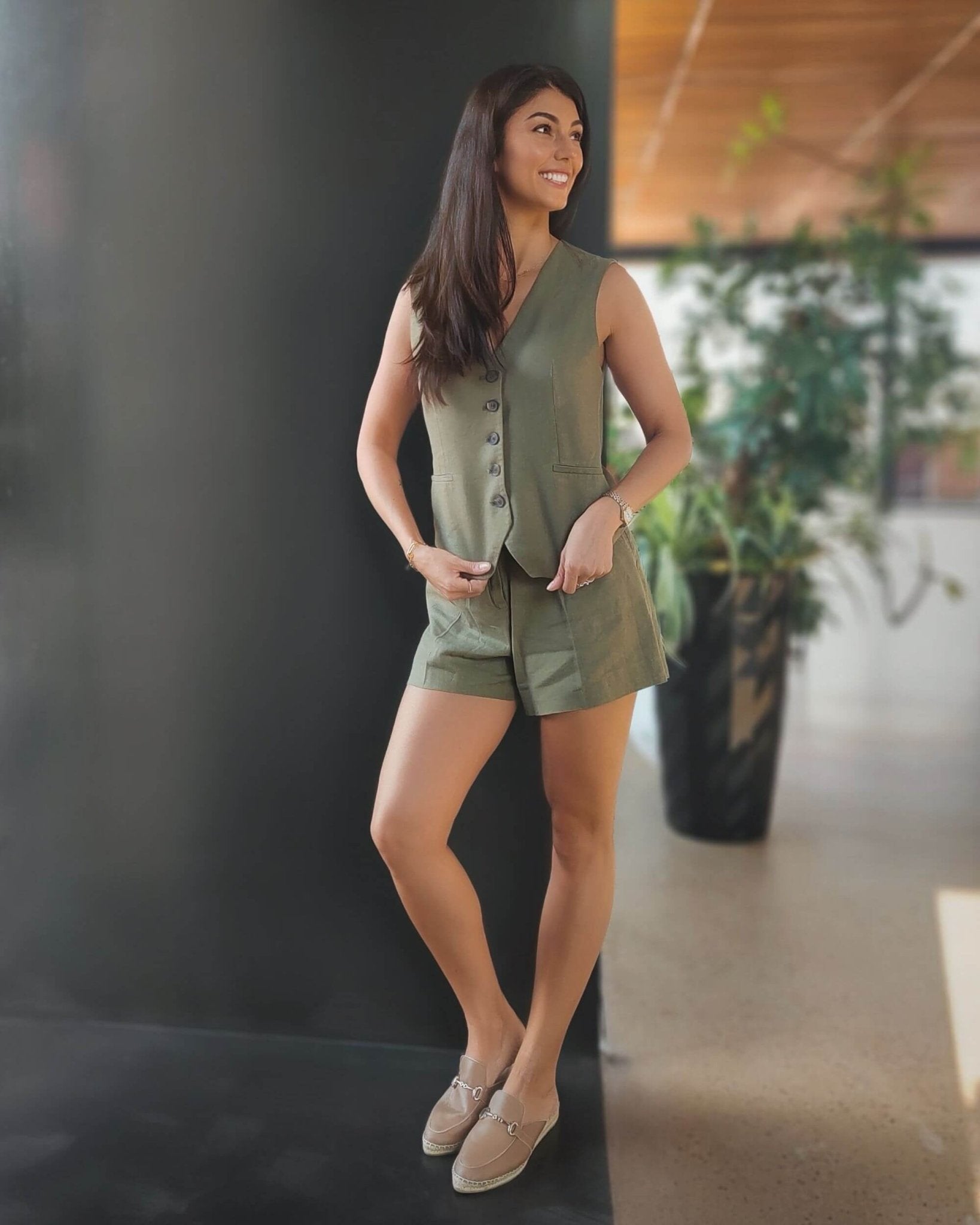 Comfortable brown espadrille mules for women Dubai
