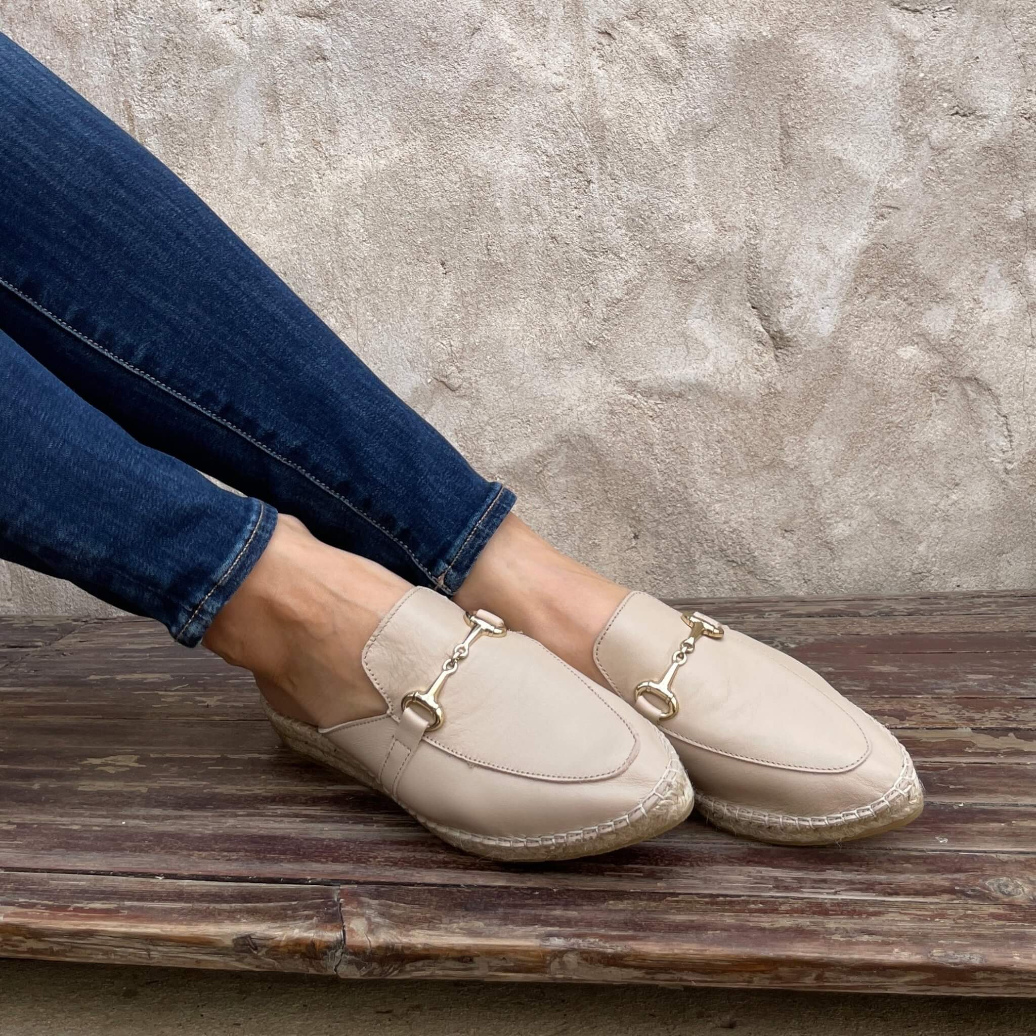 Espadrille Mule in Sand - Shoeq