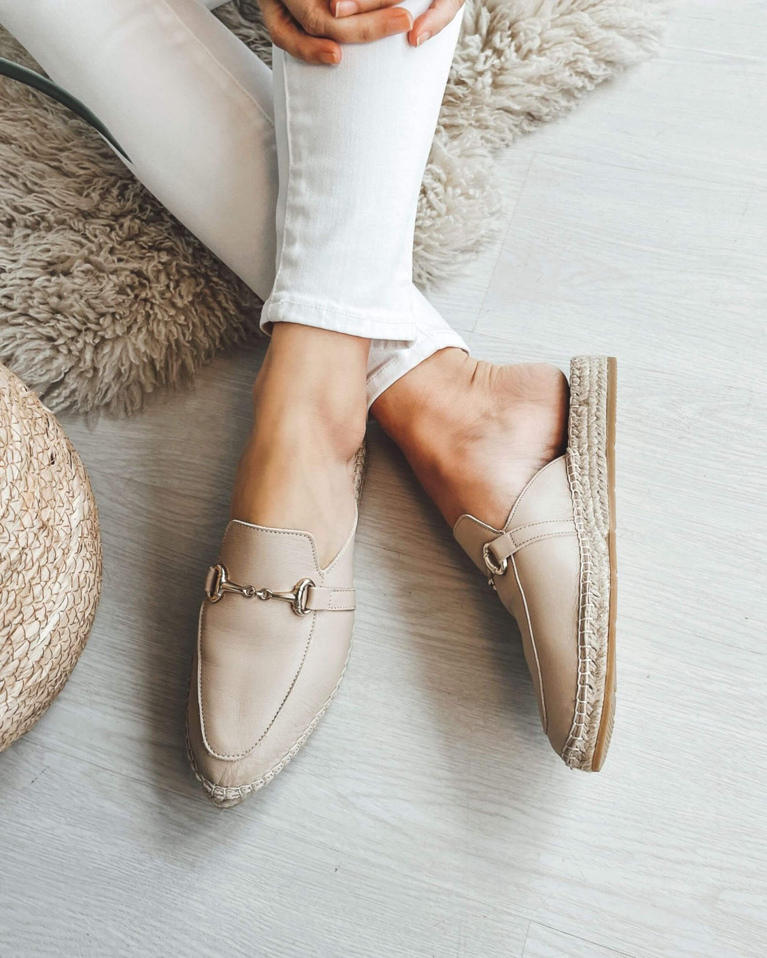 Espadrille Mule in Sand - Shoeq