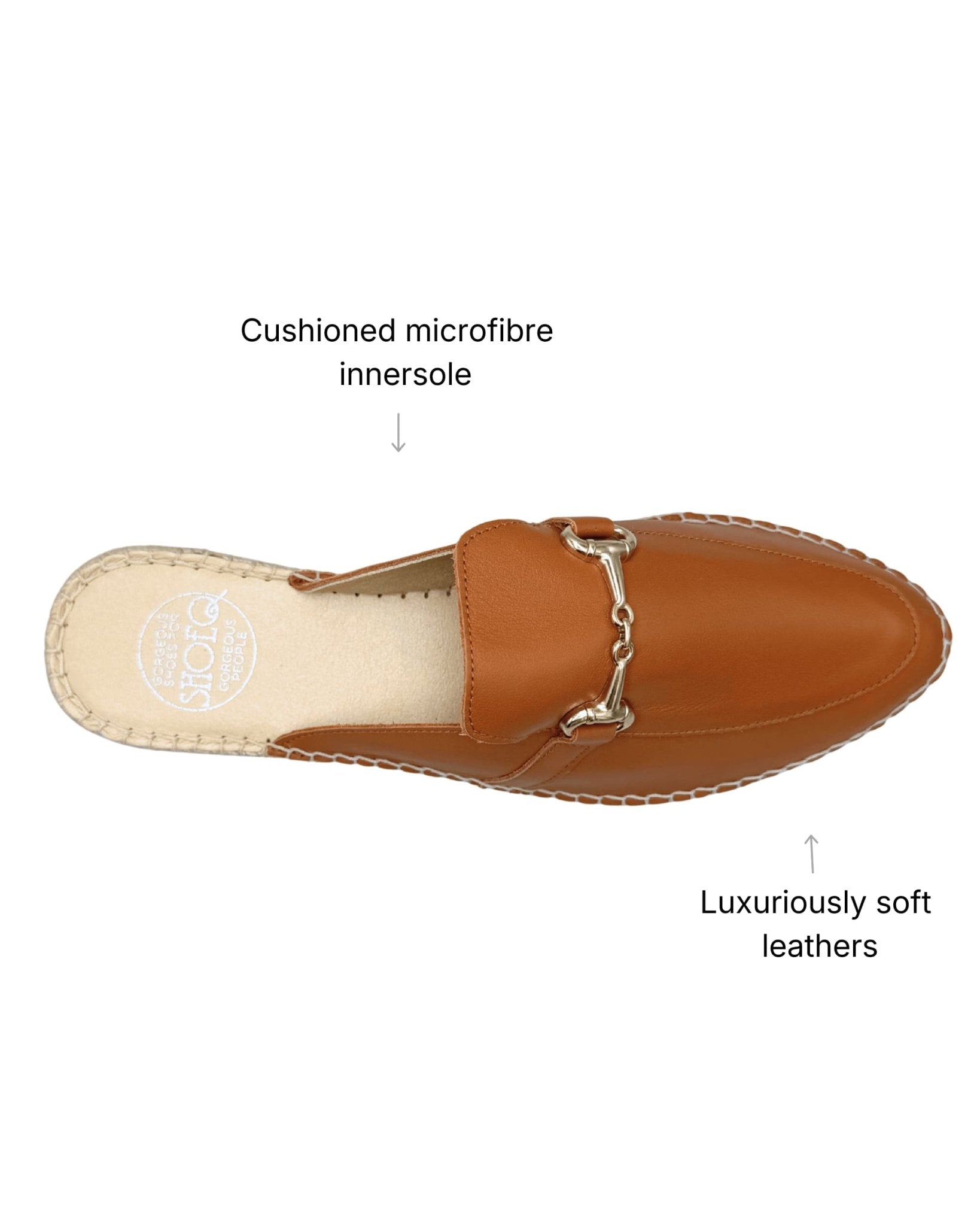 Spanish artisan espadrille mule tan jute rope detail
