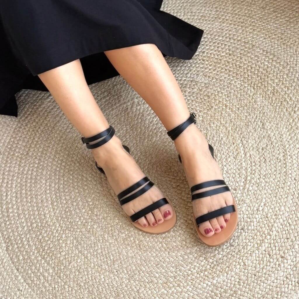 Gia Sandal in Charcoal - Shoeq
