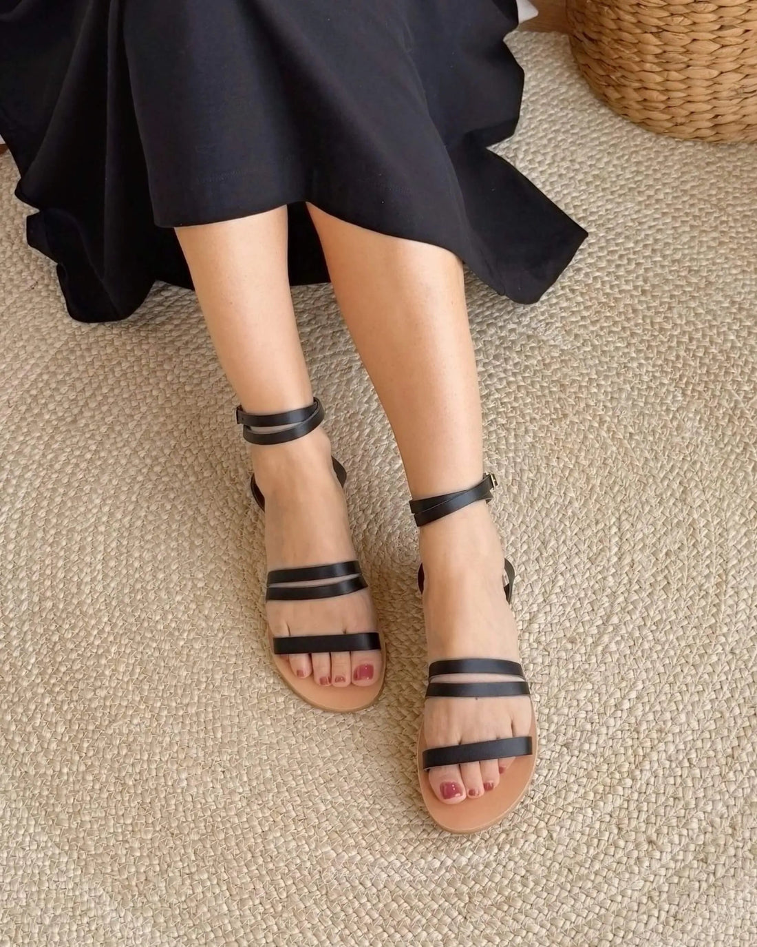 Gia Sandal in Charcoal - Shoeq