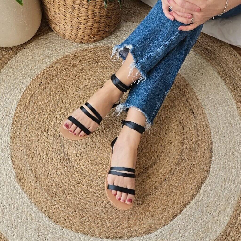 Gia Sandal in Charcoal - Shoeq