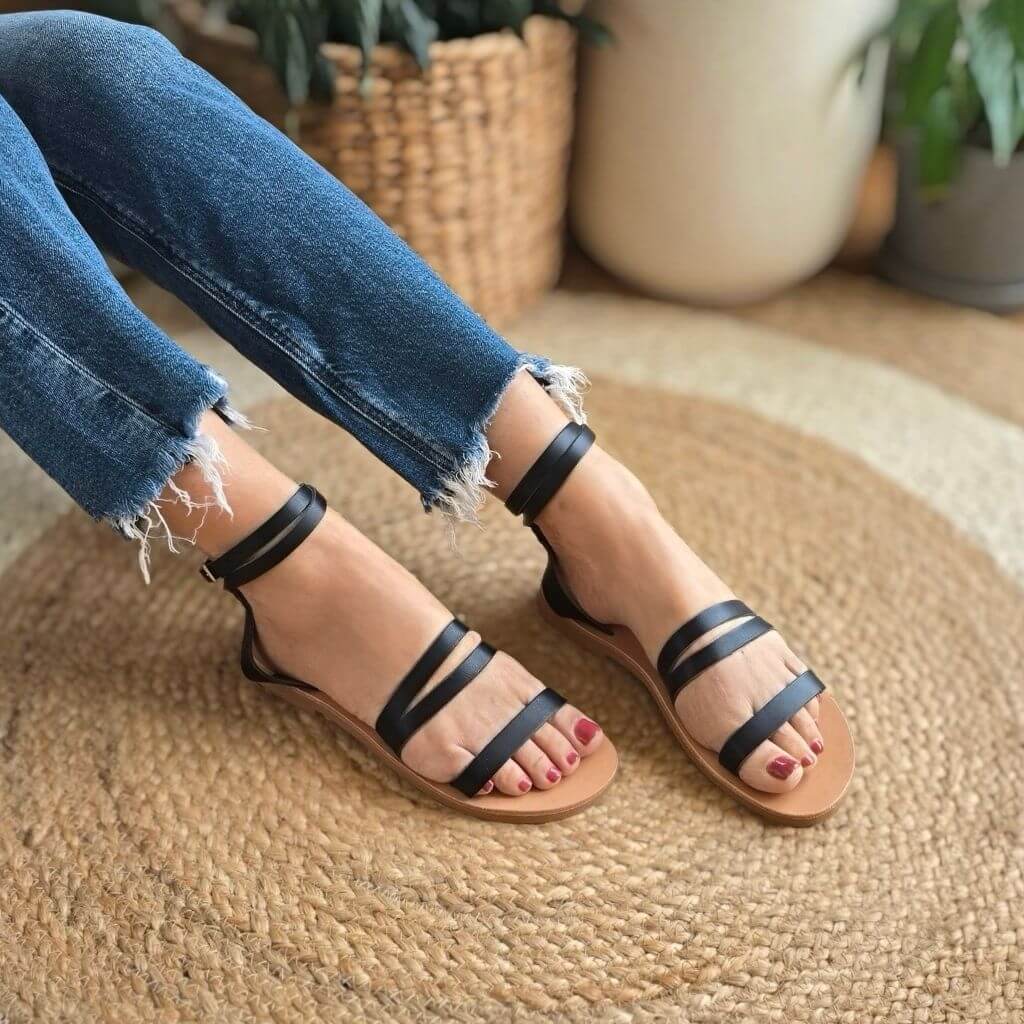 Gia Sandal in Charcoal - Shoeq