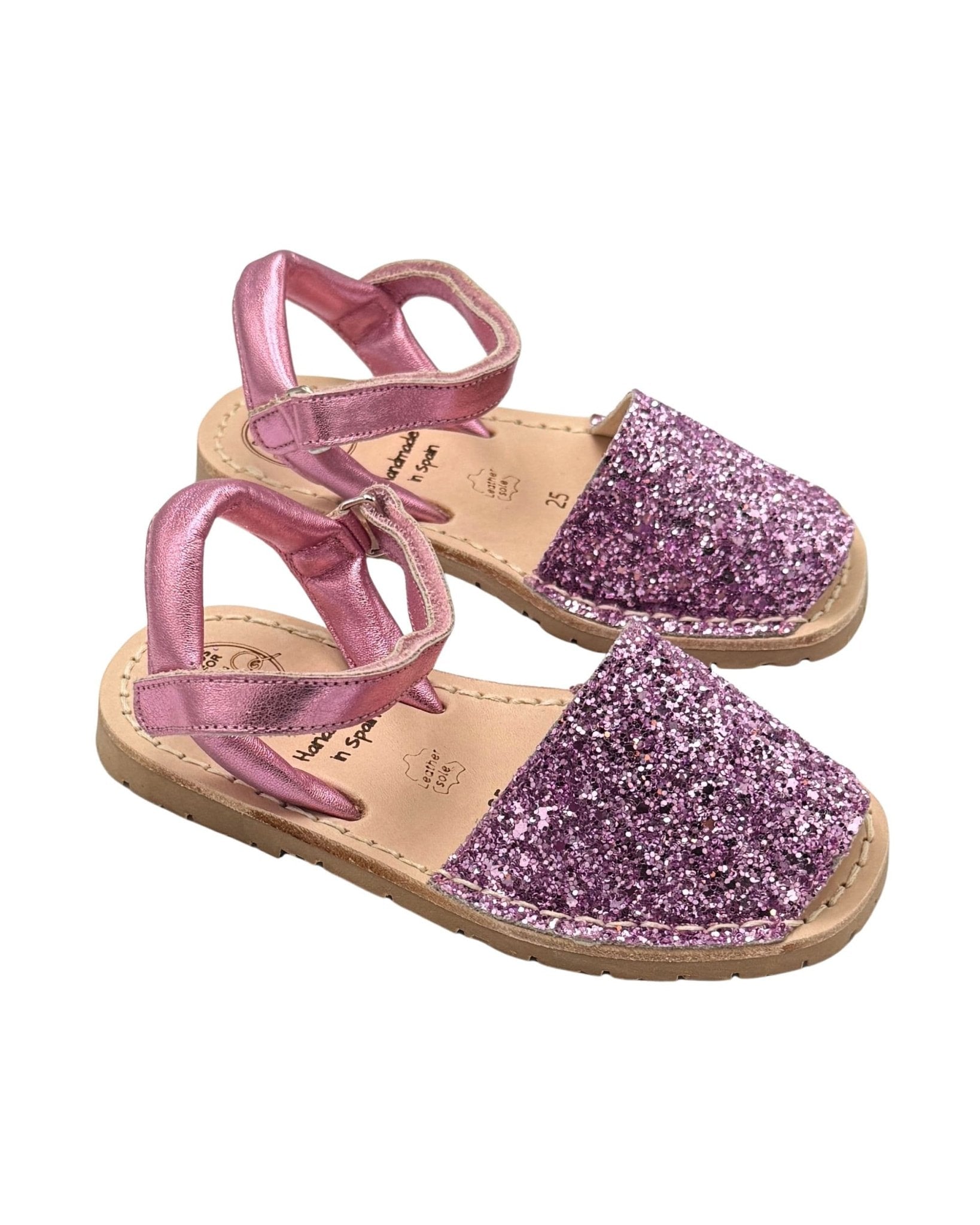 Girls Ankle Strap Avarca in Pink Glitter (Gen 2) - Shoeq