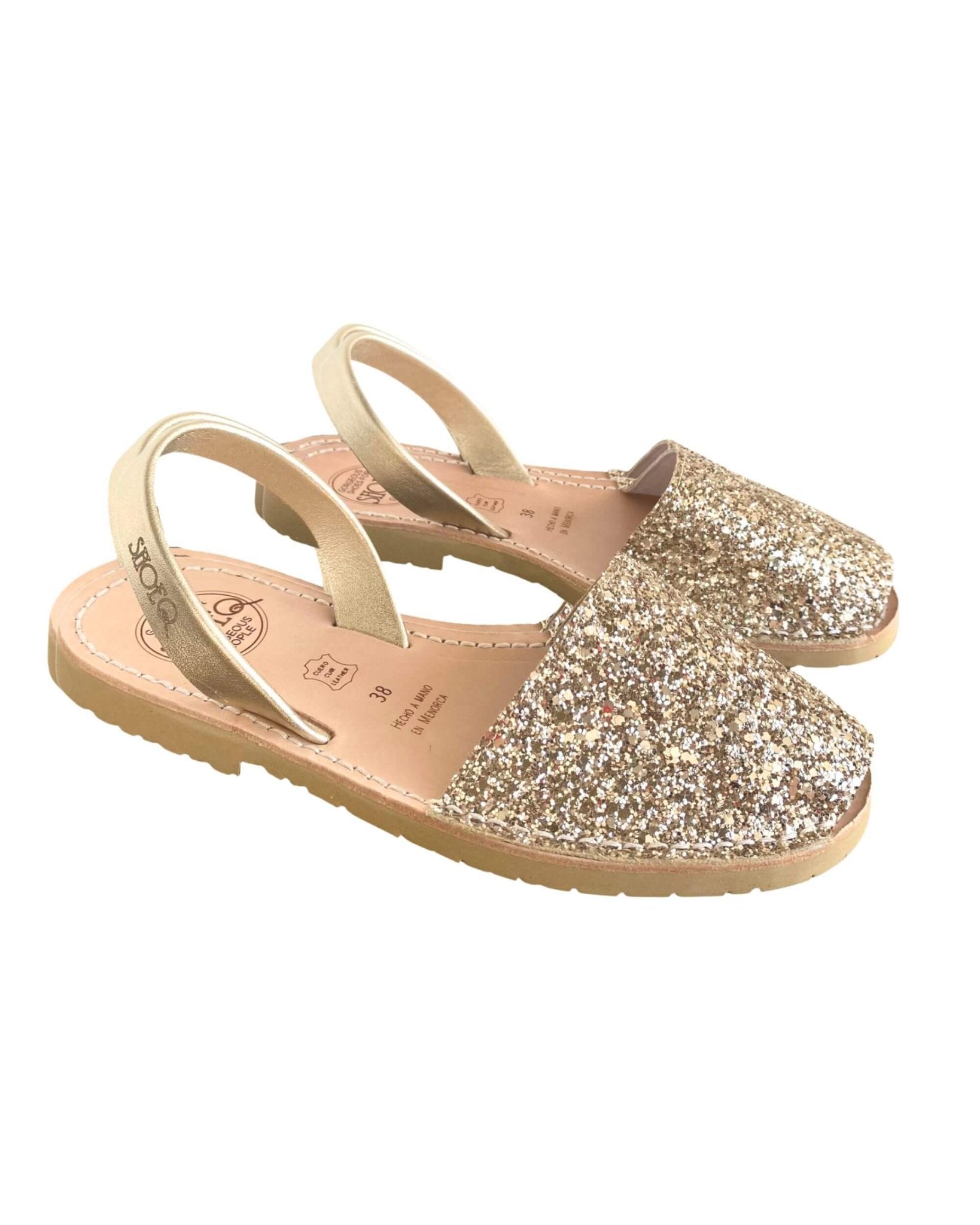 Girls Classic Avarca in Champagne Glitter - Shoeq