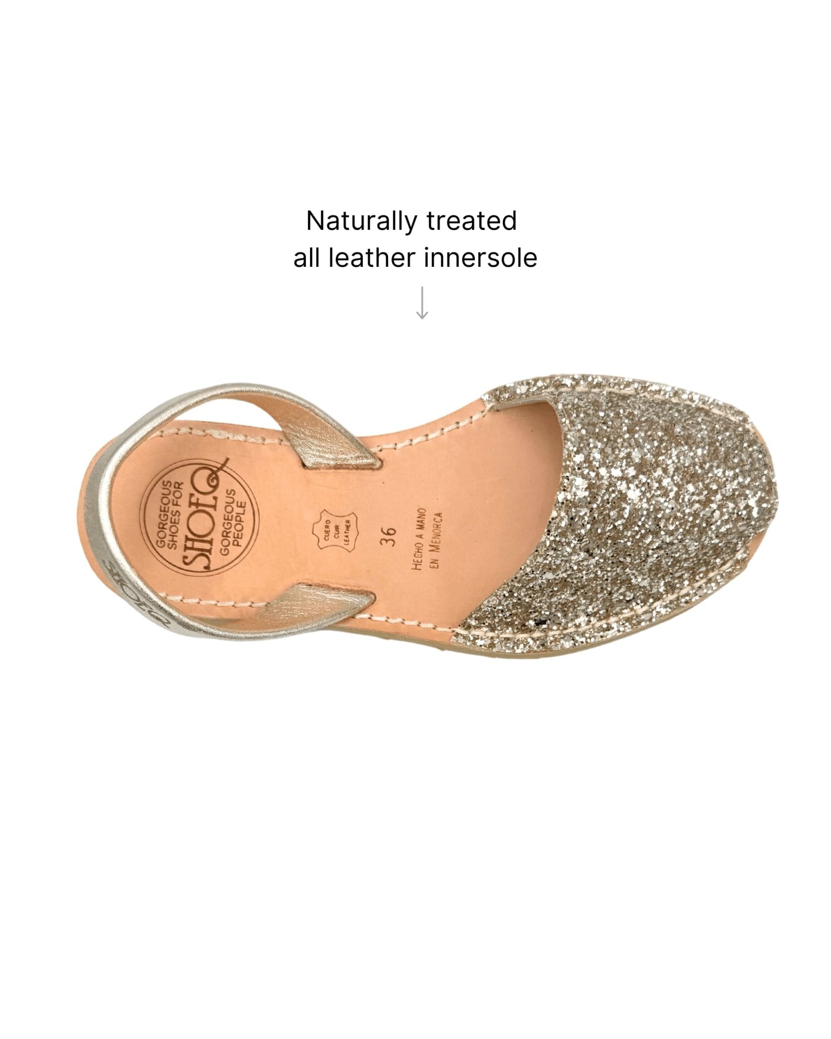 Girls Classic Avarca in Champagne Glitter - Shoeq
