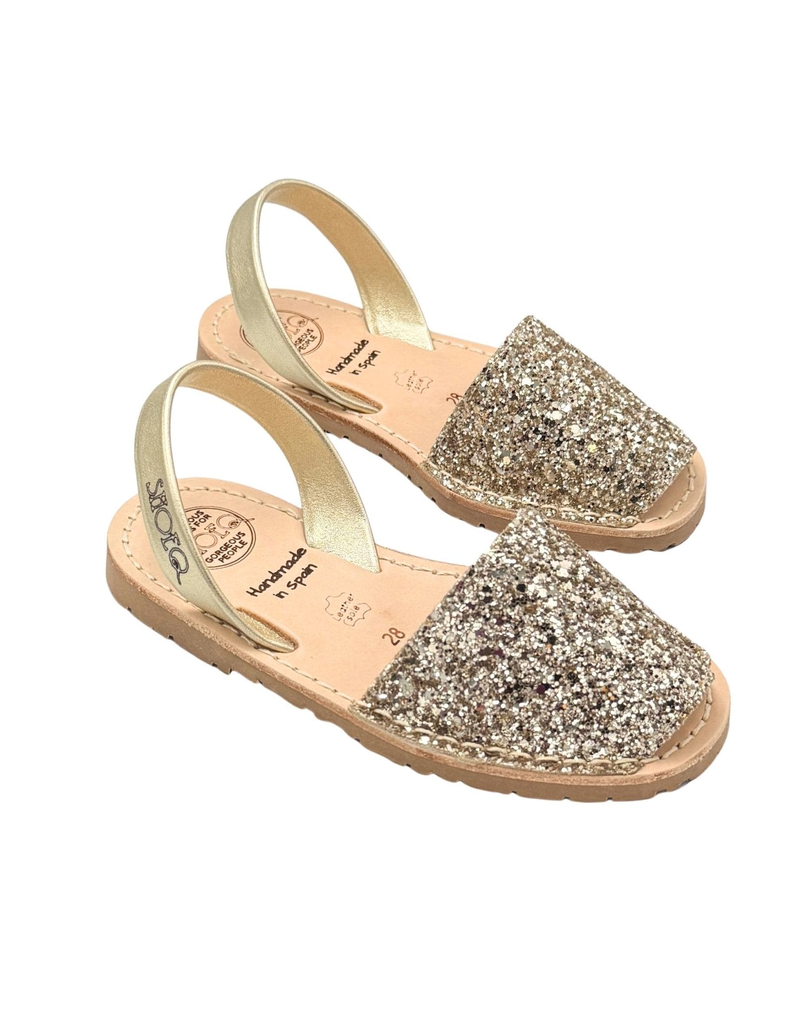 Girls Classic Avarca in Champagne Glitter (Gen 2) - Shoeq