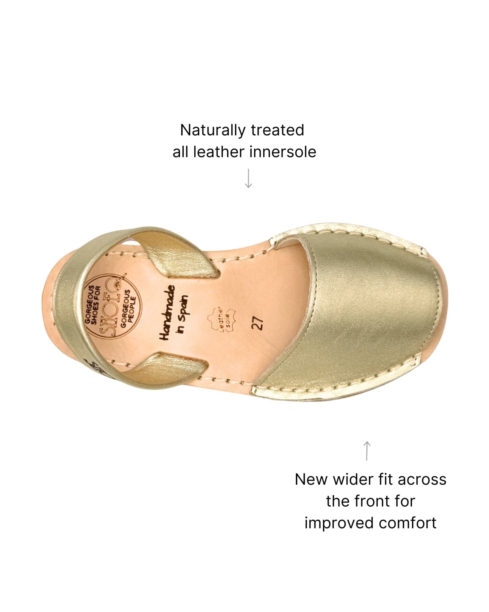 Girls Classic Avarca in Champagne Metallic (Gen 2) - Shoeq