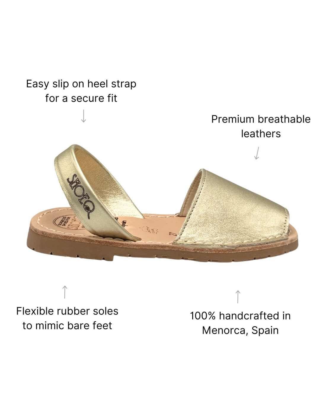 Girls Classic Avarca in Champagne Metallic (Gen 2) - Shoeq