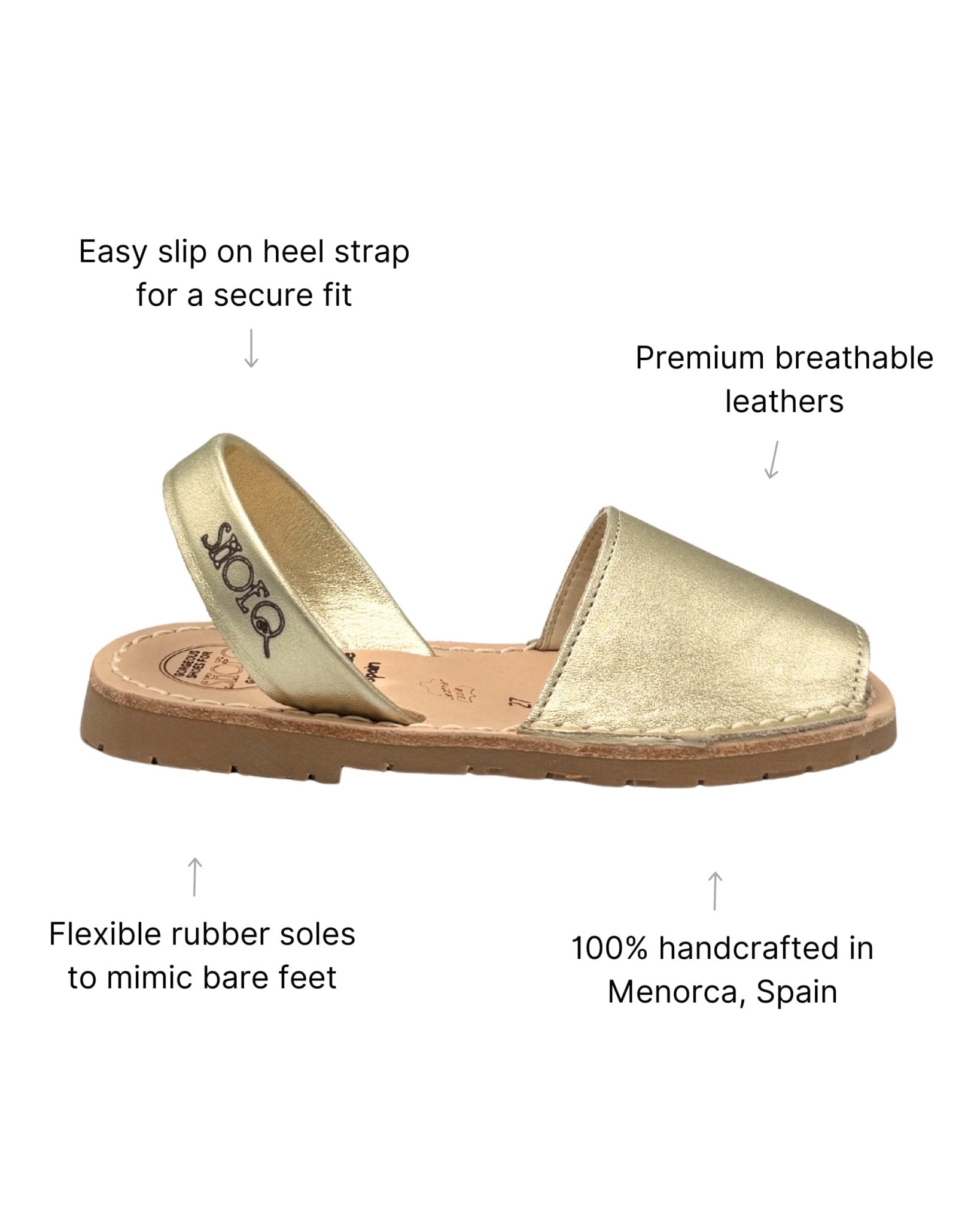 Girls Classic Avarca in Champagne Metallic (Gen 2) - Shoeq
