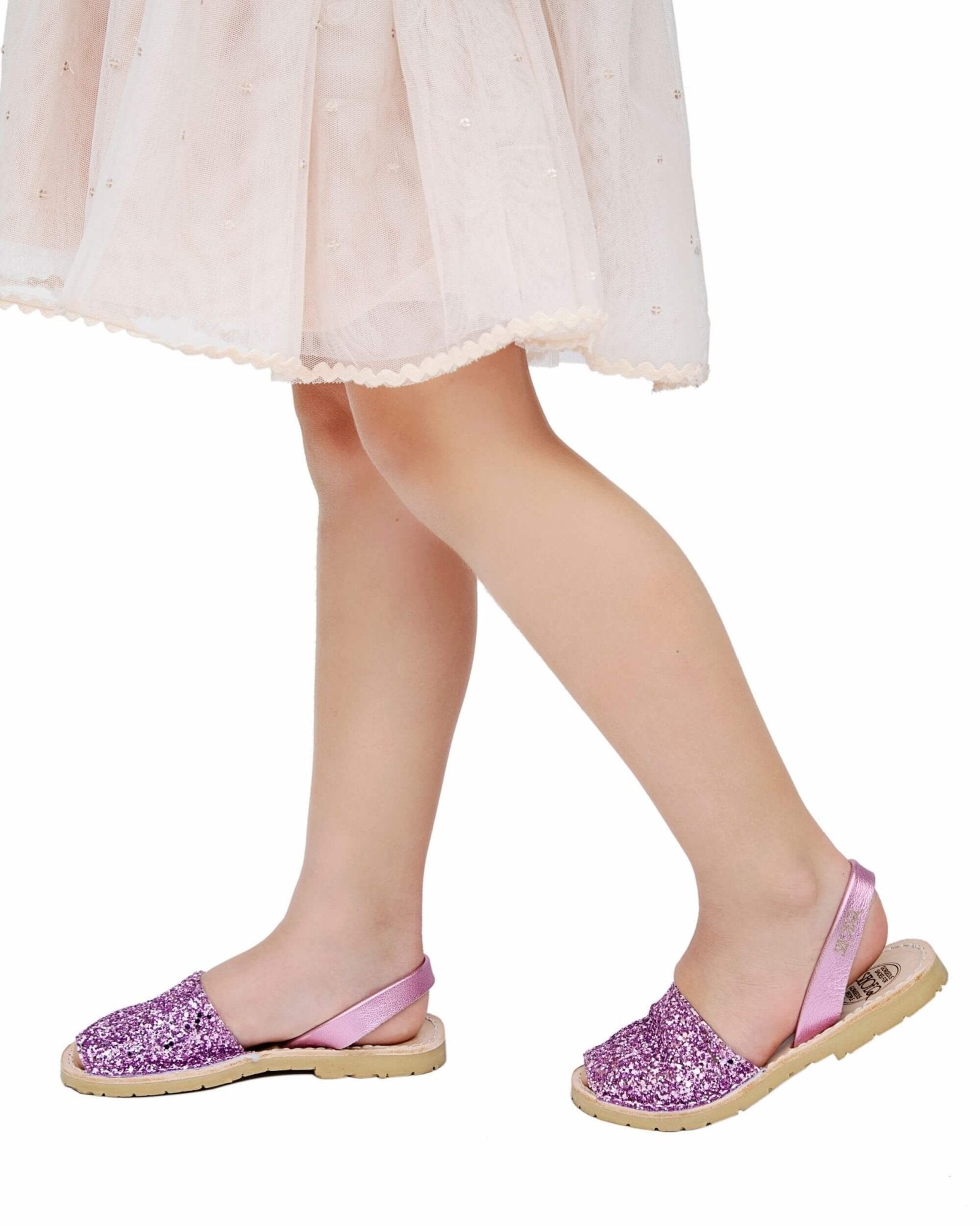 Girls Classic Avarca in Pink Glitter - Shoeq