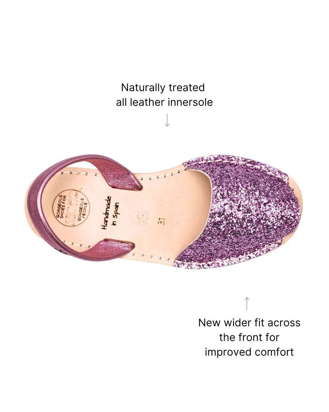 Girls Classic Avarca in Pink Glitter (Gen 2) - Shoeq