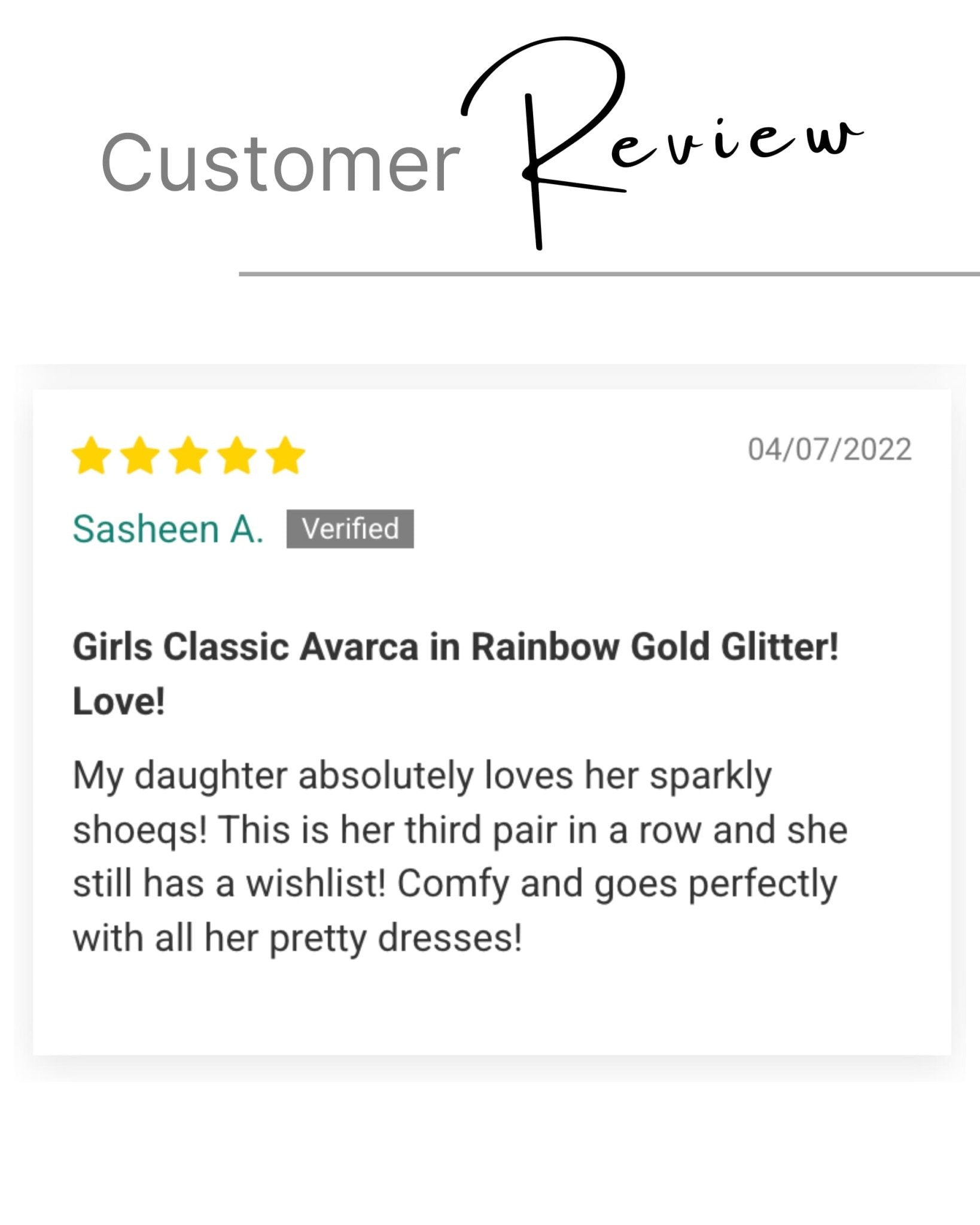 Girls Classic Avarca in Rainbow Gold Glitter - Shoeq