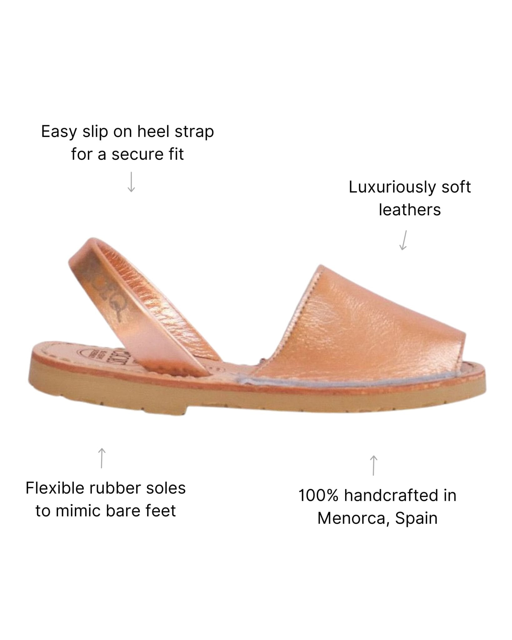 Girls Classic Avarca in Rose Gold - Shoeq