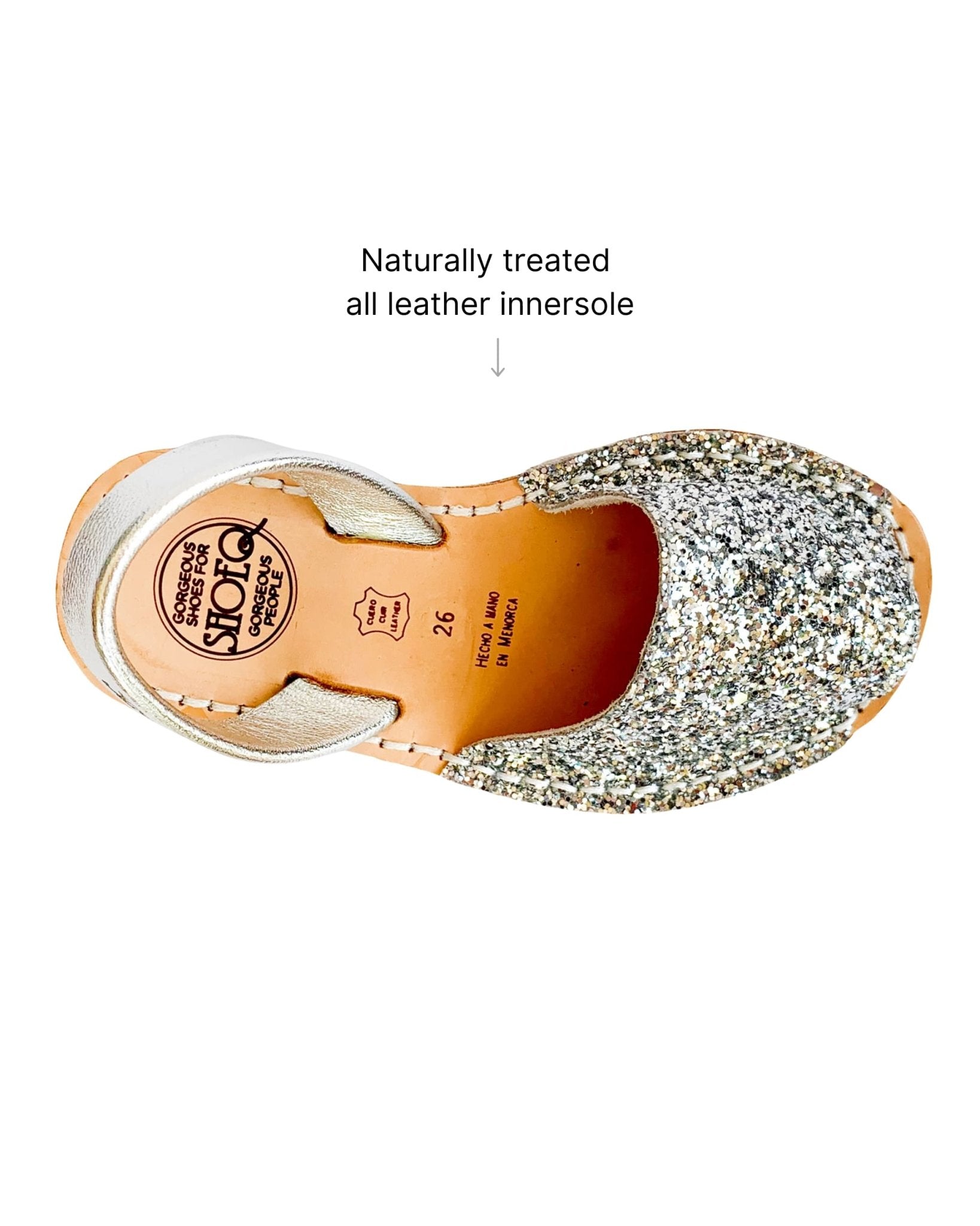 Girls Classic Avarca in Silver Glitter - Shoeq