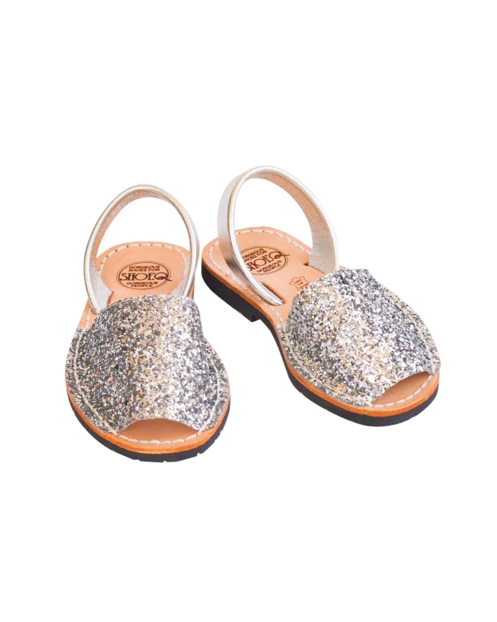 Girls Classic Avarca in Silver Glitter - Shoeq