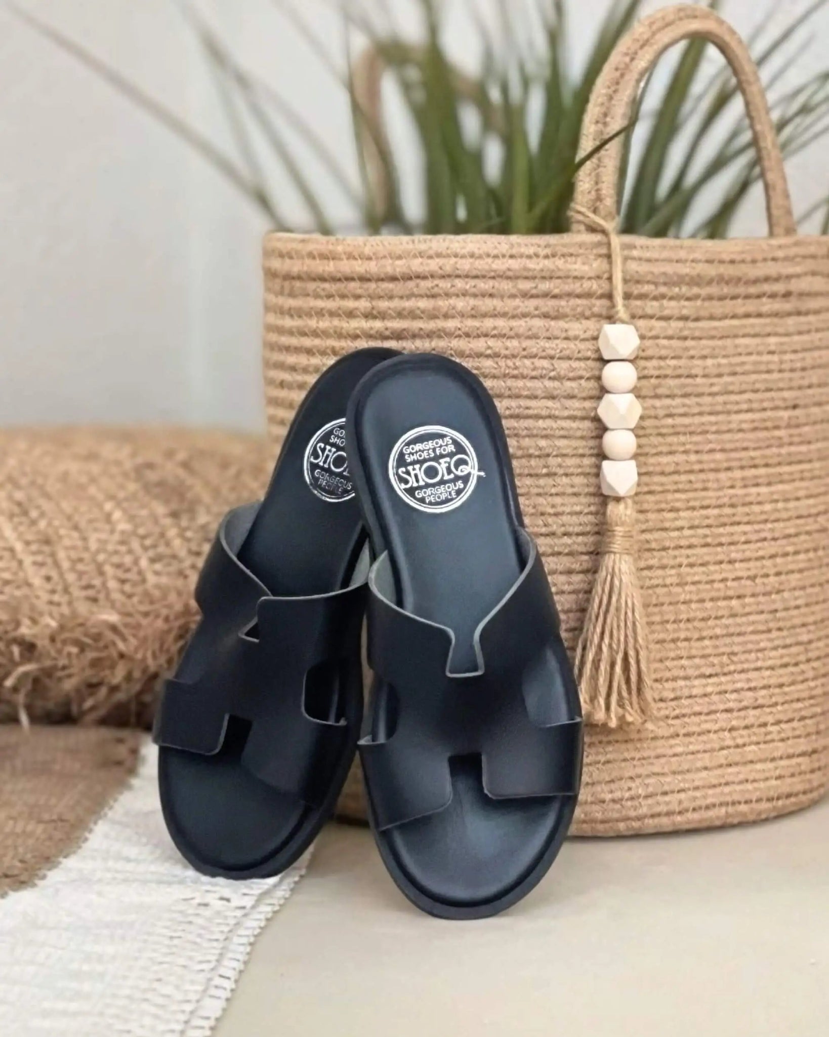 Black slides cushioned innersole Dubai versatile styling