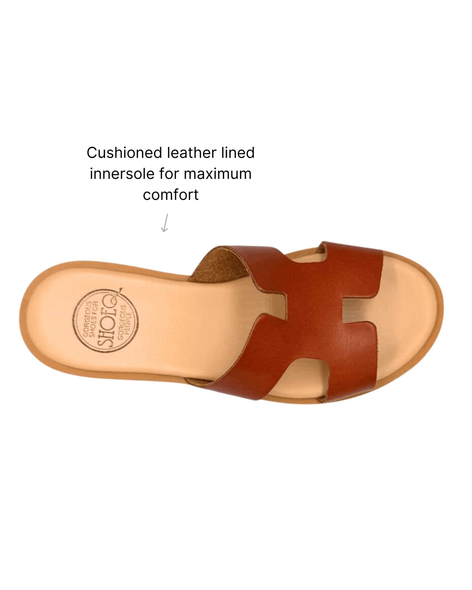 Chocolate brown slides front view cushioned flat Dubai rich tone