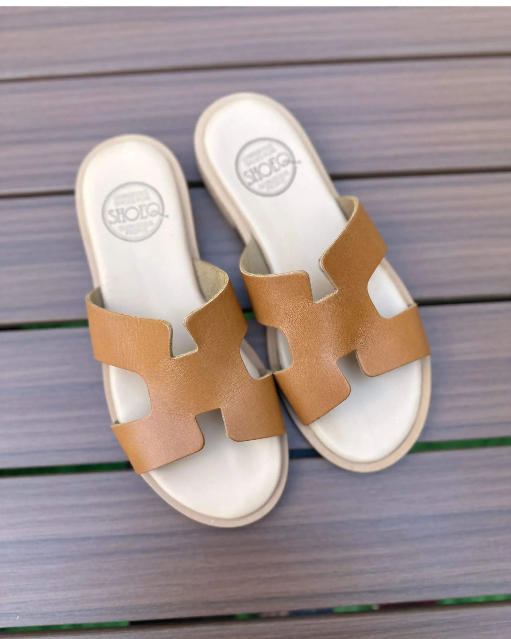 Classic tan slides cushioned innersole Dubai fast delivery