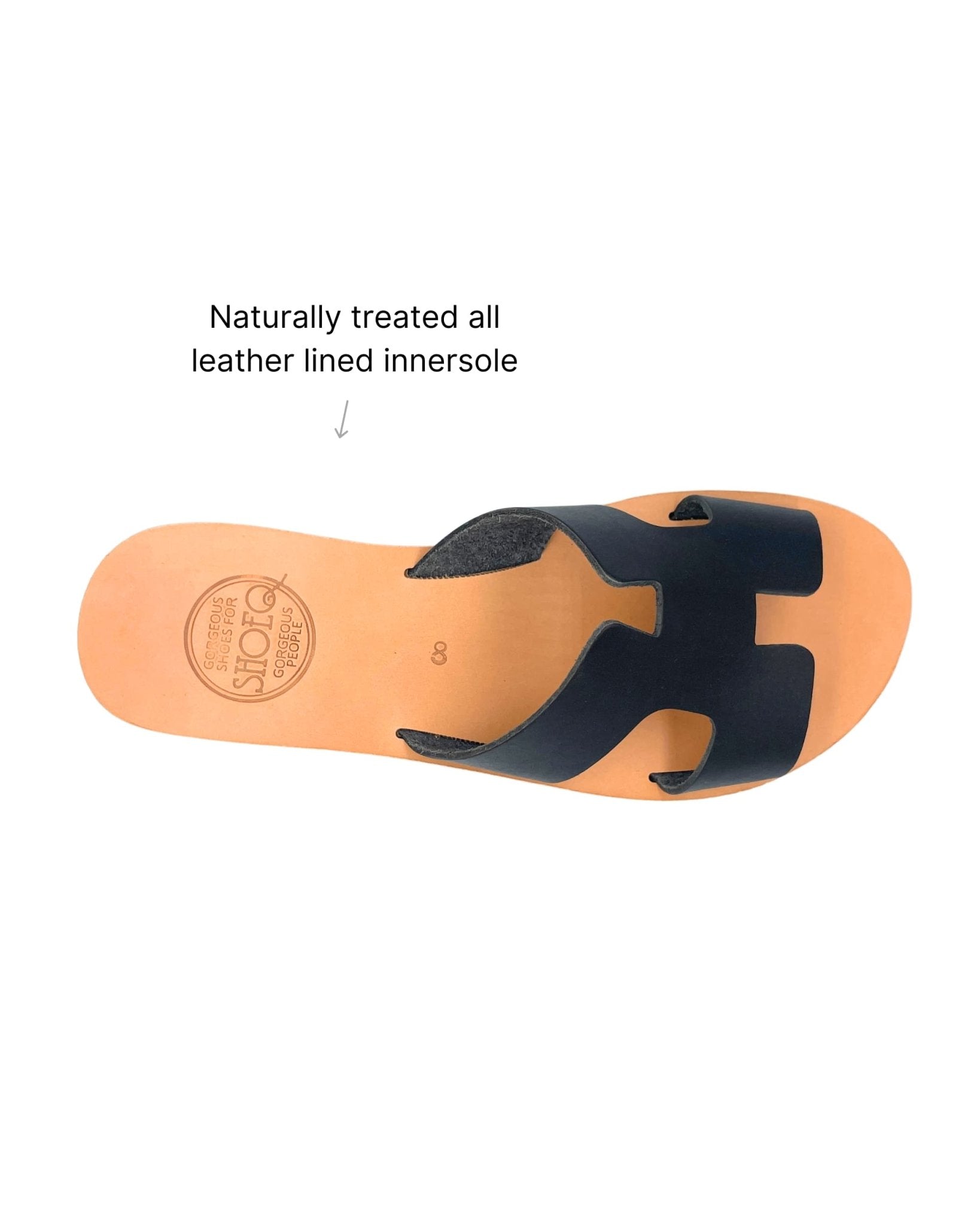 Lightweight charcoal slides flexible rubber sole detail
