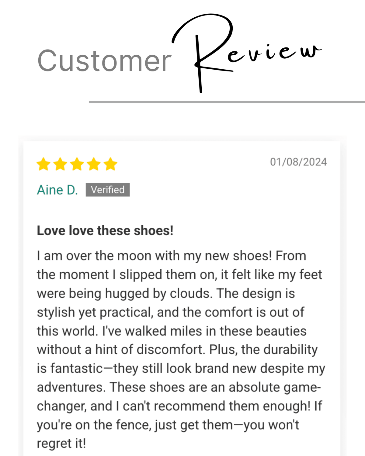 Customer review — Brown Hania Slide in nubuck leather, five stars from a verified buyer | Hania Slide by Shoeq