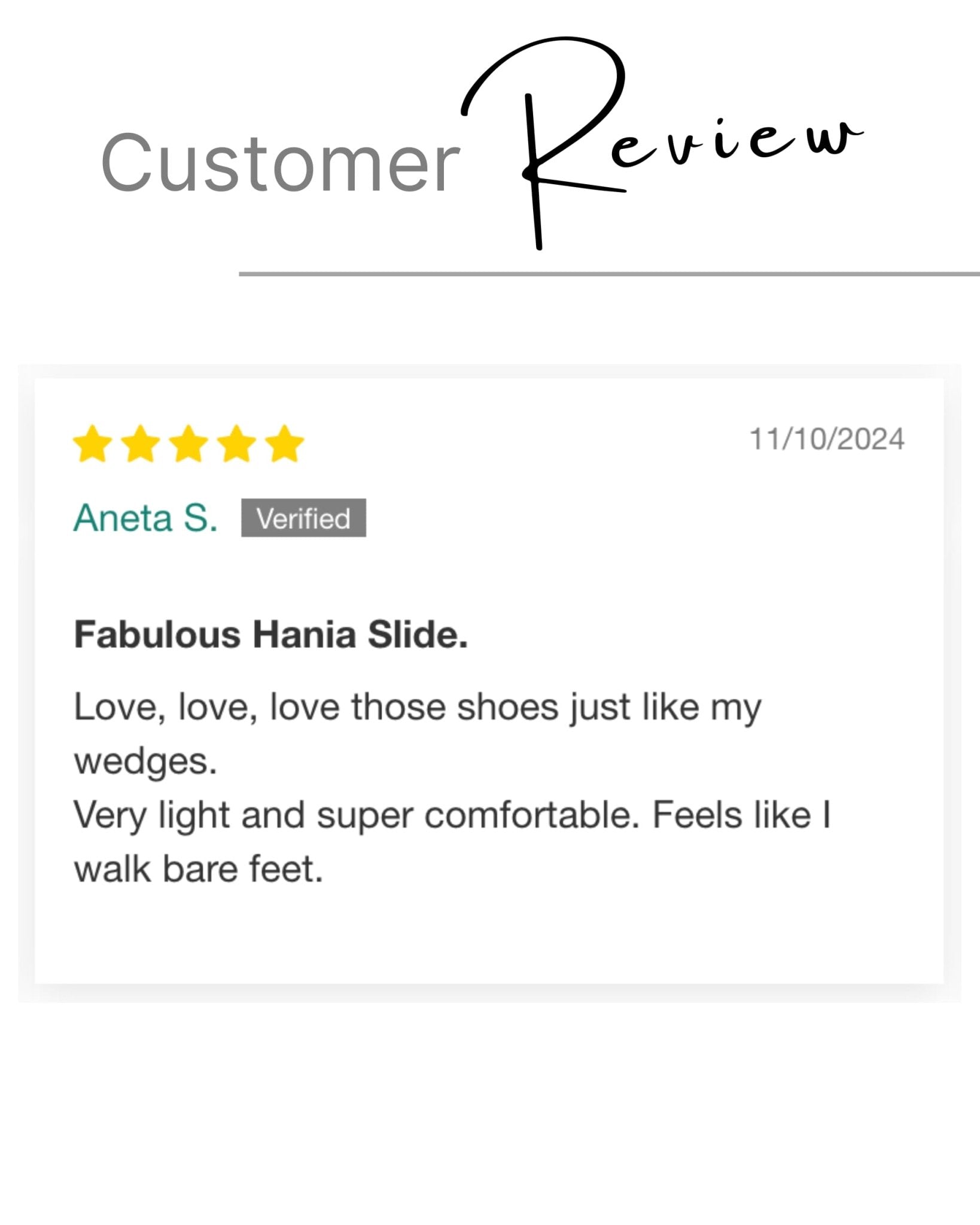 Premium tan leather flat slides customer review